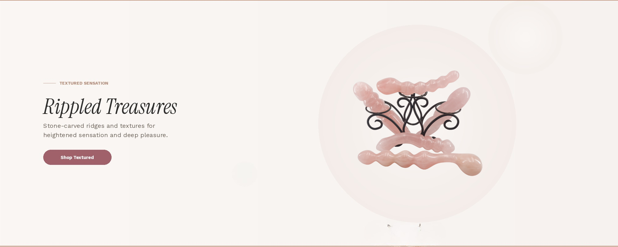 Mirava rose quartz cervix wand designed for deeper pleasure and connection, featuring a beaded arc for rhythmic sensations.