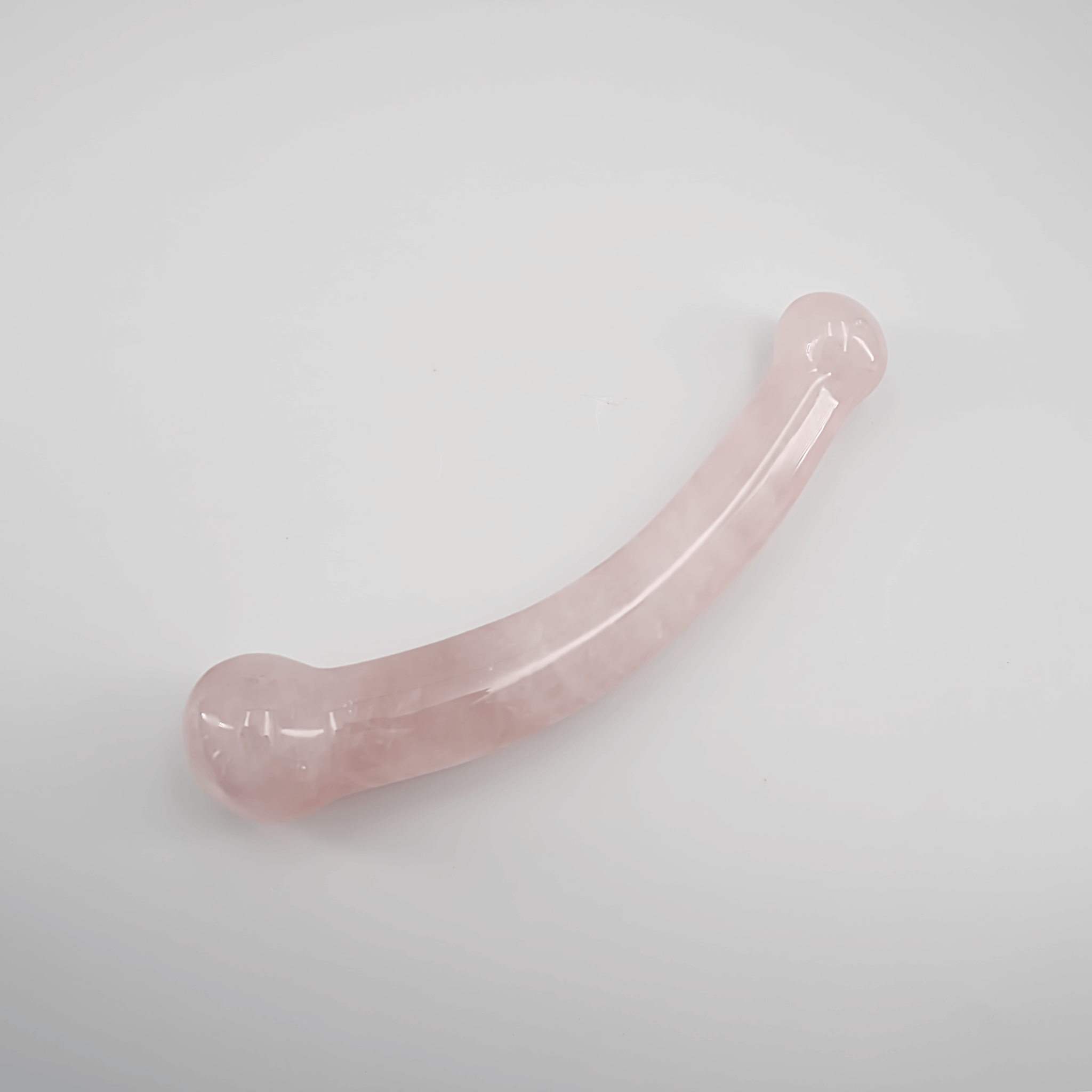 CrystalThrill Bulbous, Curved, Double End Rose Quartz / 7" Curvella