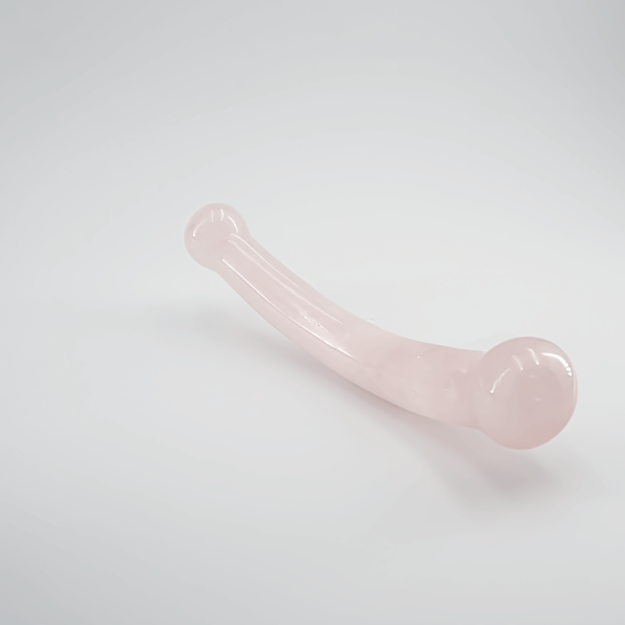 CrystalThrill Bulbous, Curved, Double End Rose Quartz / 7" Curvella
