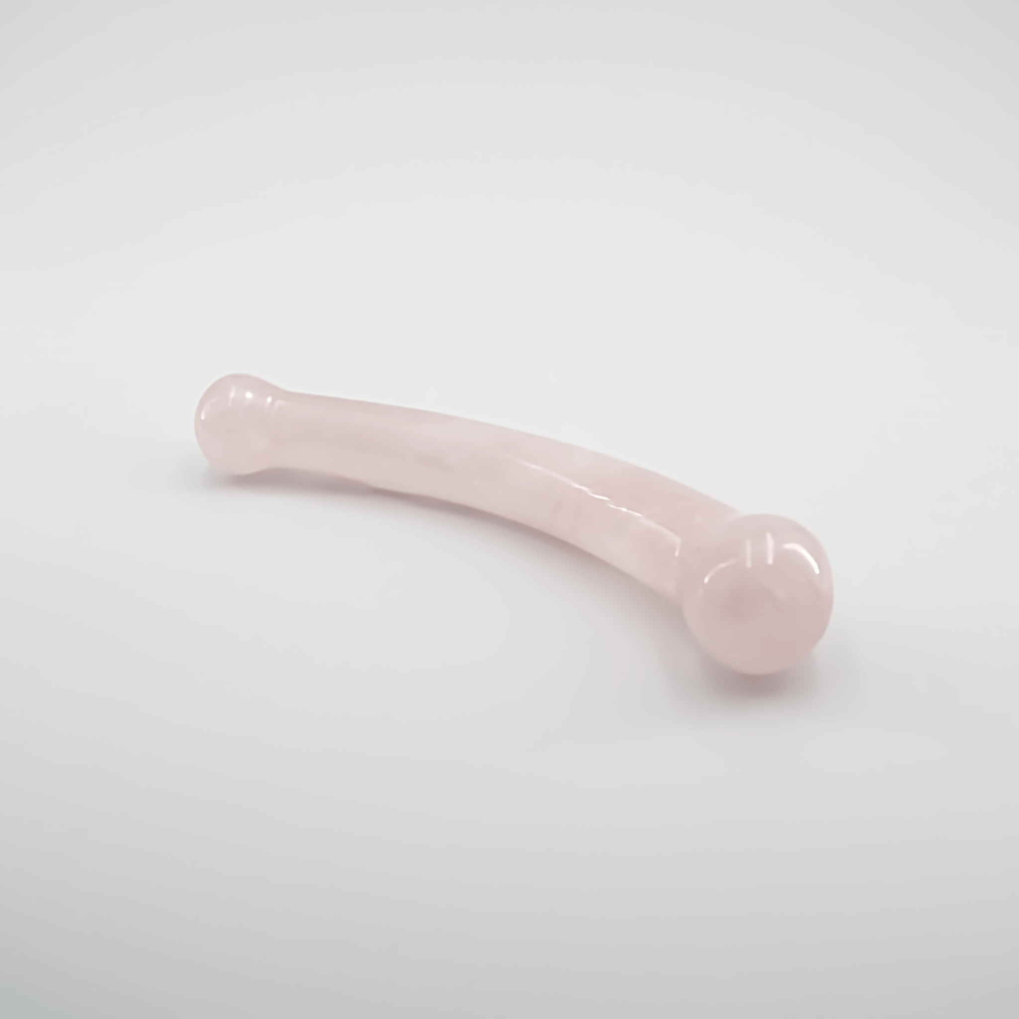 CrystalThrill Bulbous, Curved, Double End Rose Quartz / 7" Curvella