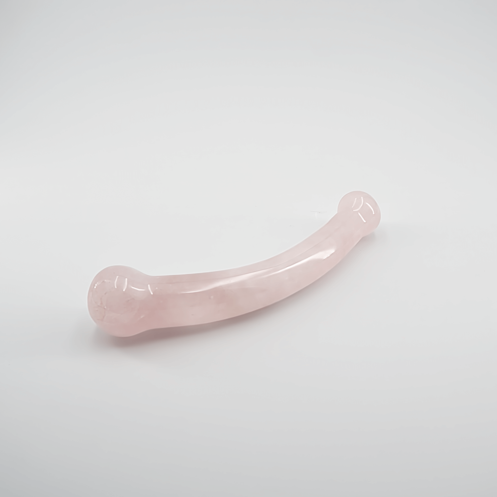 CrystalThrill Bulbous, Curved, Double End Rose Quartz / 7" Curvella