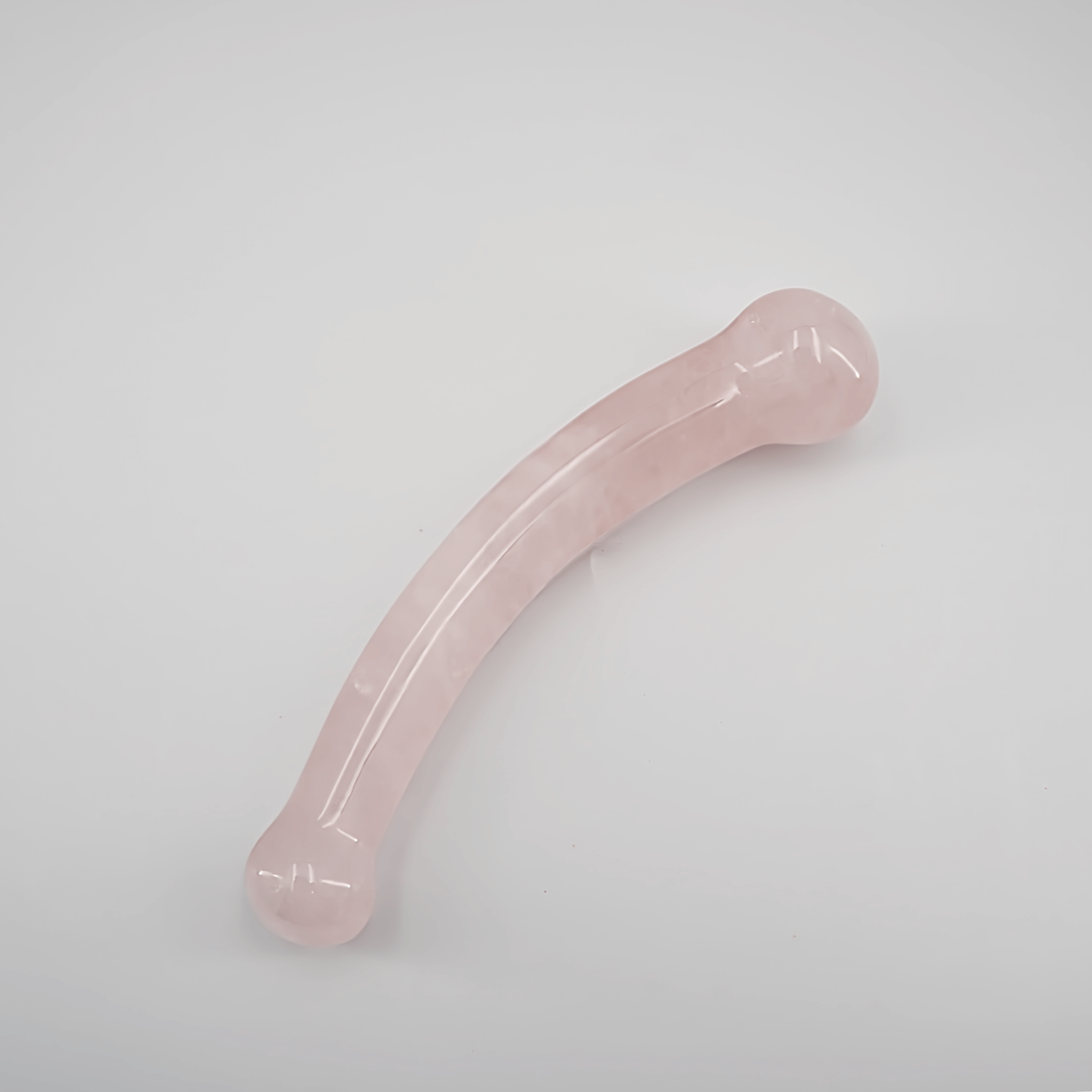 CrystalThrill Bulbous, Curved, Double End Rose Quartz / 7" Curvella