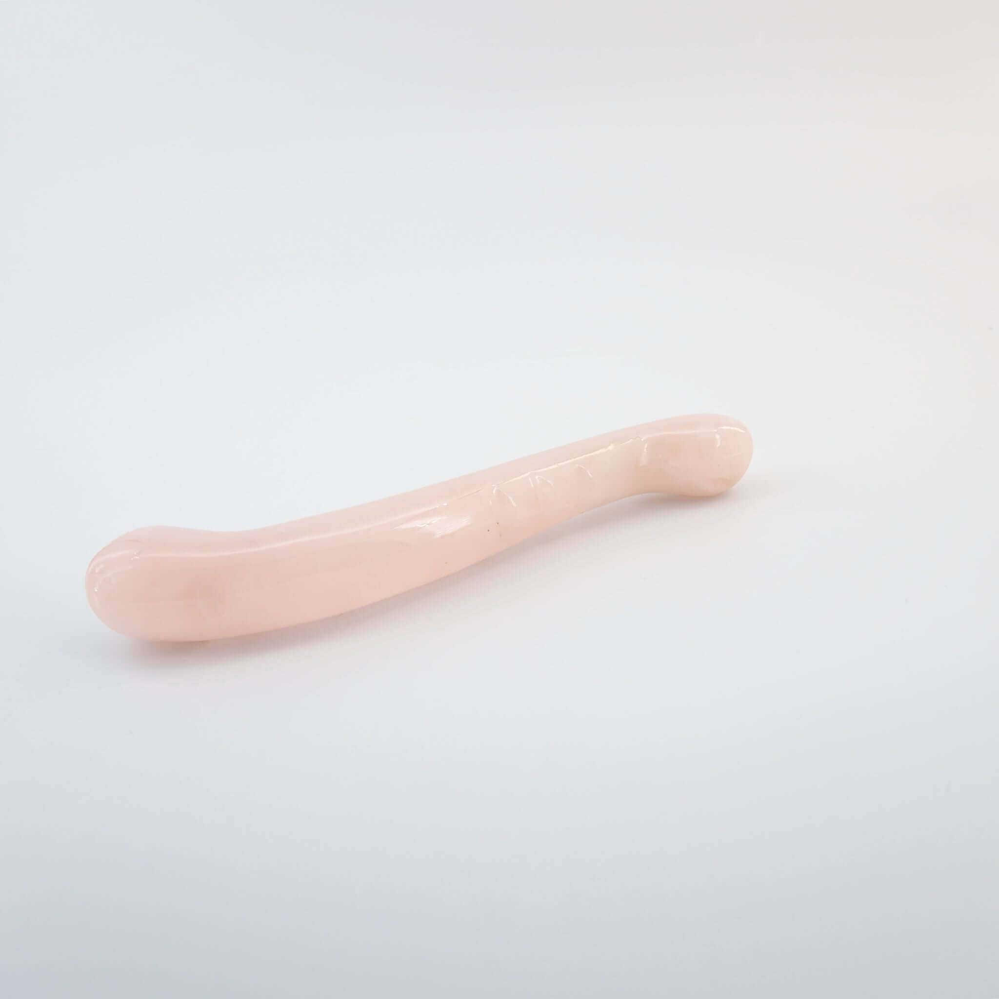 CrystalThrill Bulbous, Curved, Double End Rose Quartz / 7" Deluria