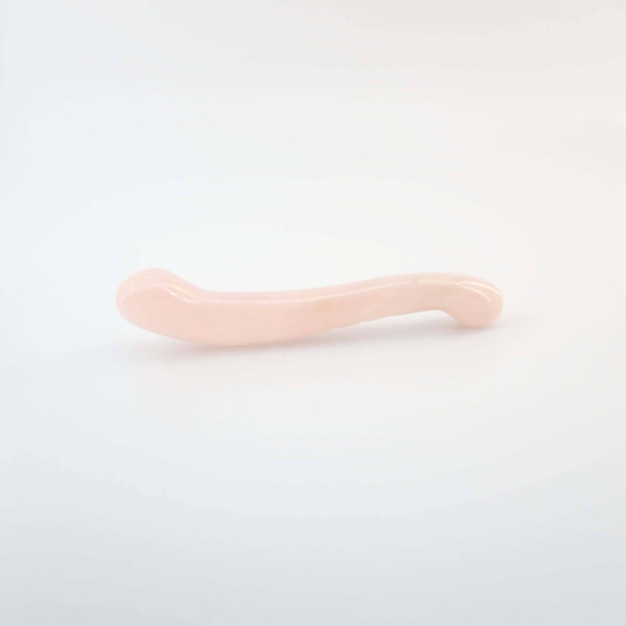 CrystalThrill Bulbous, Curved, Double End Rose Quartz / 7" Deluria