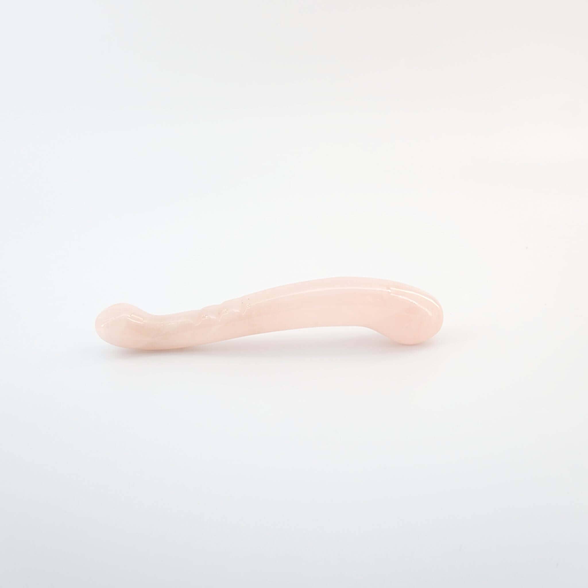 CrystalThrill Bulbous, Curved, Double End Rose Quartz / 7" Deluria