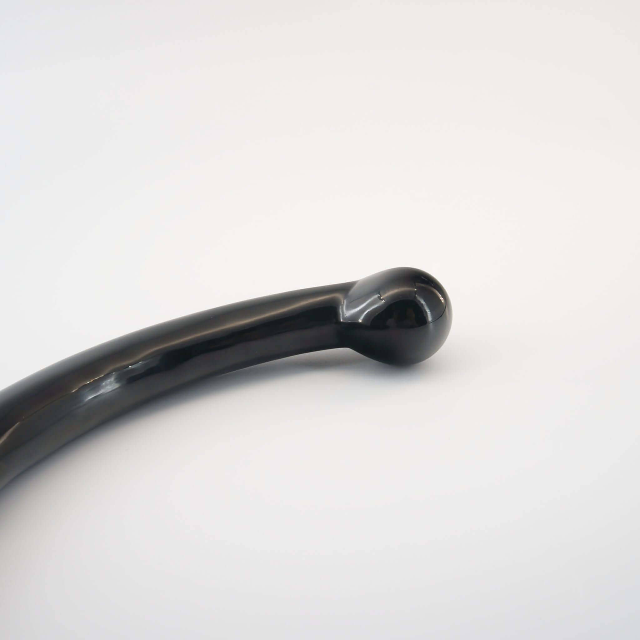 CrystalThrill Curved, Bulbous,Ribbed, Double End Black Obsidian / 9" Veyora