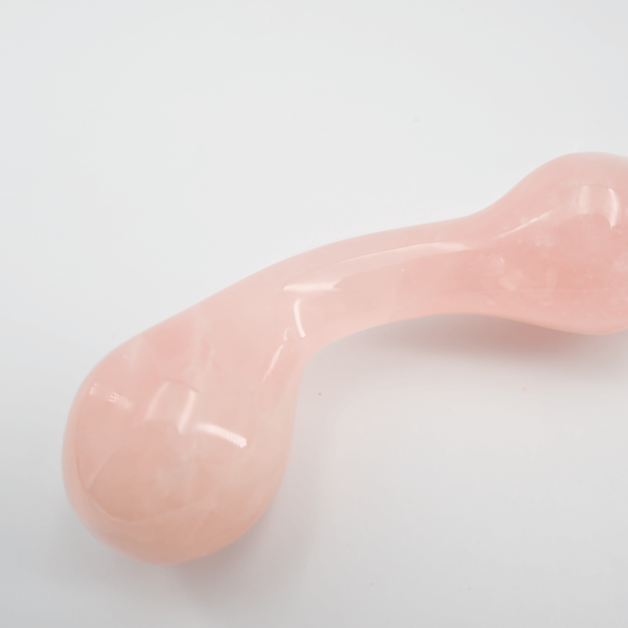 CrystalThrill Curved, Bulbous,Ribbed, Double End Rose Quartz / 10" Elegance
