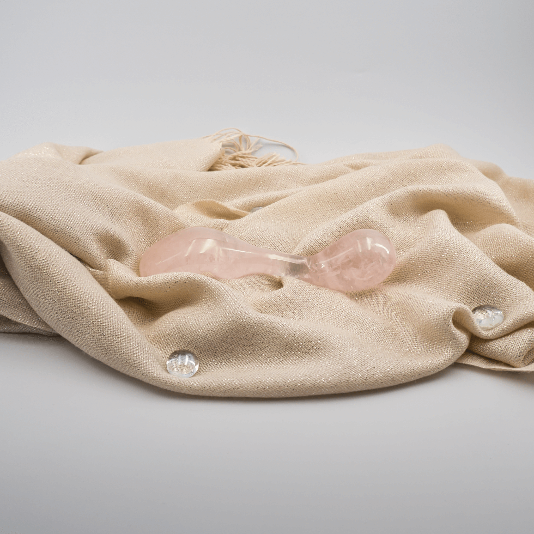CrystalThrill Curved, Bulbous Rose Quartz / 7" Fleur