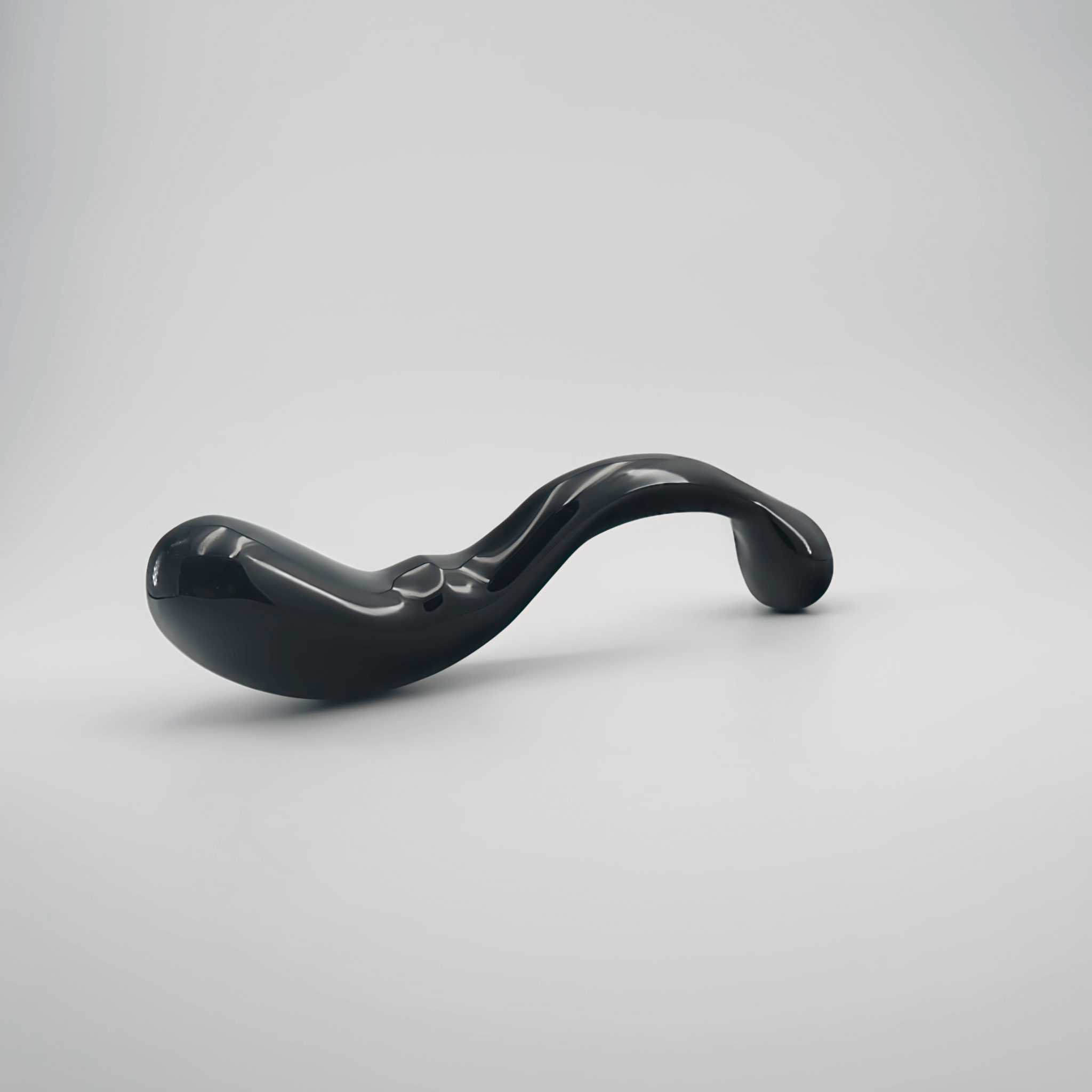 CrystalThrill Curved, Double End, Bulbous Black Obsidian / 10" Noctis