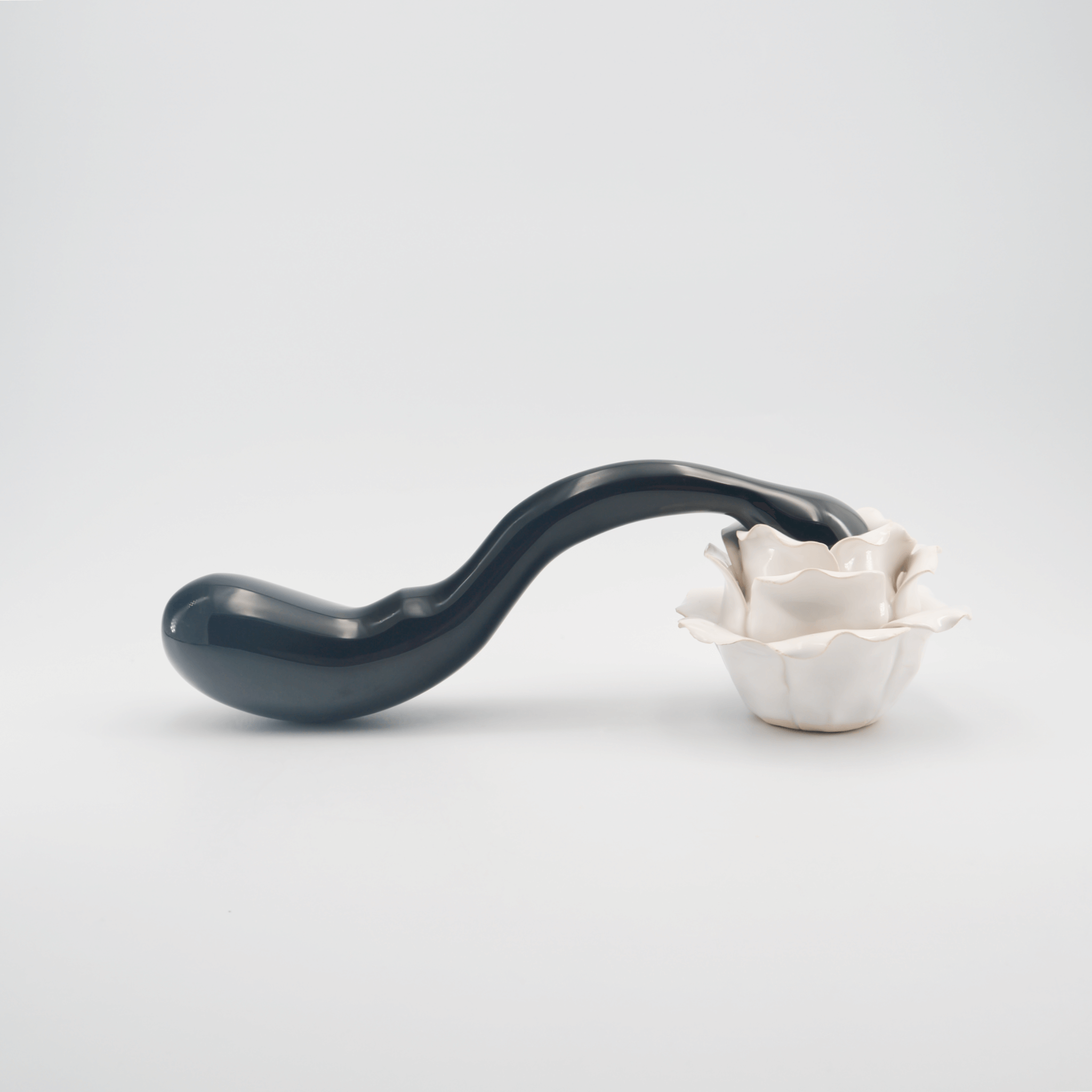 CrystalThrill Curved, Double End, Bulbous Black Obsidian / 10" Noctis