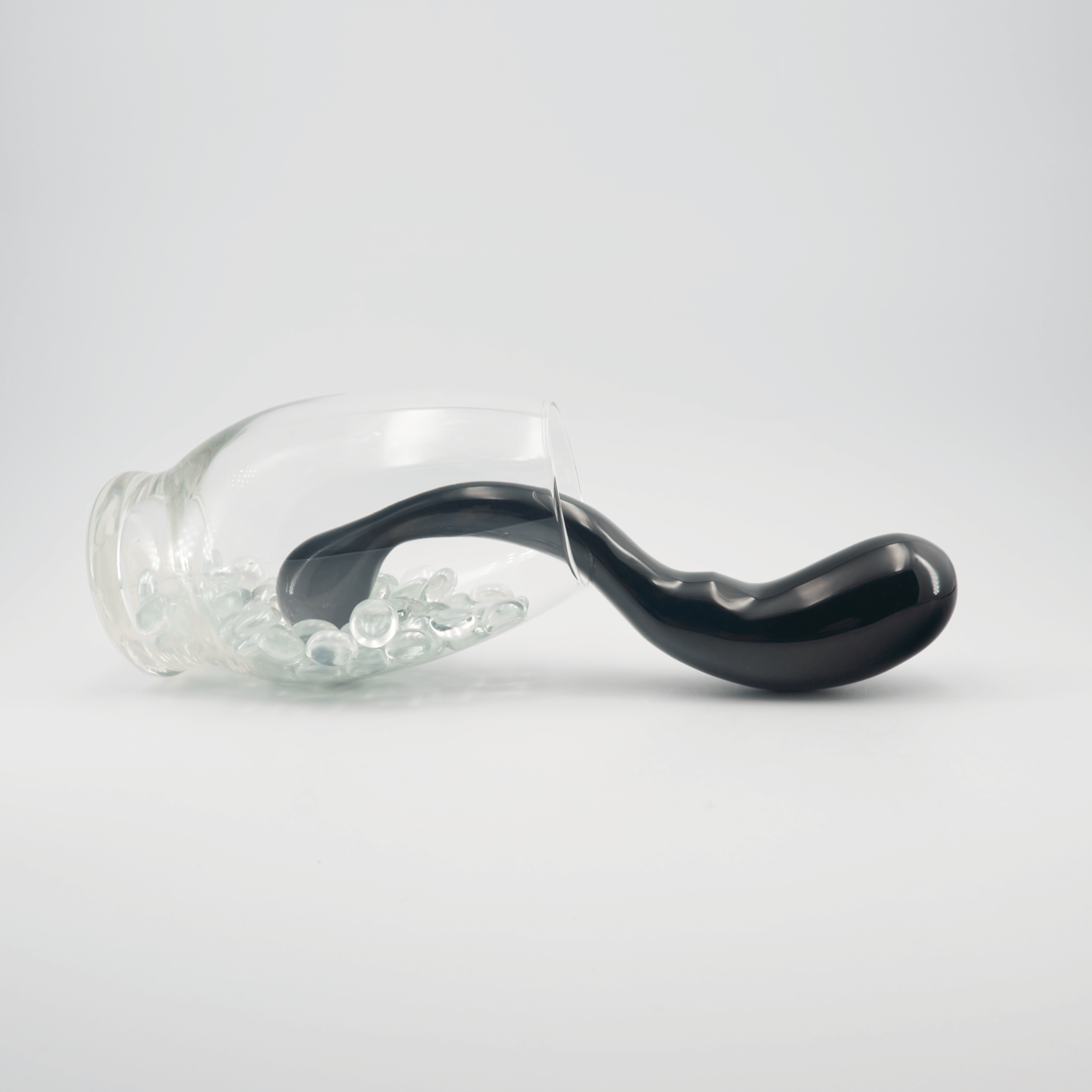 CrystalThrill Curved, Double End, Bulbous Black Obsidian / 10" Noctis