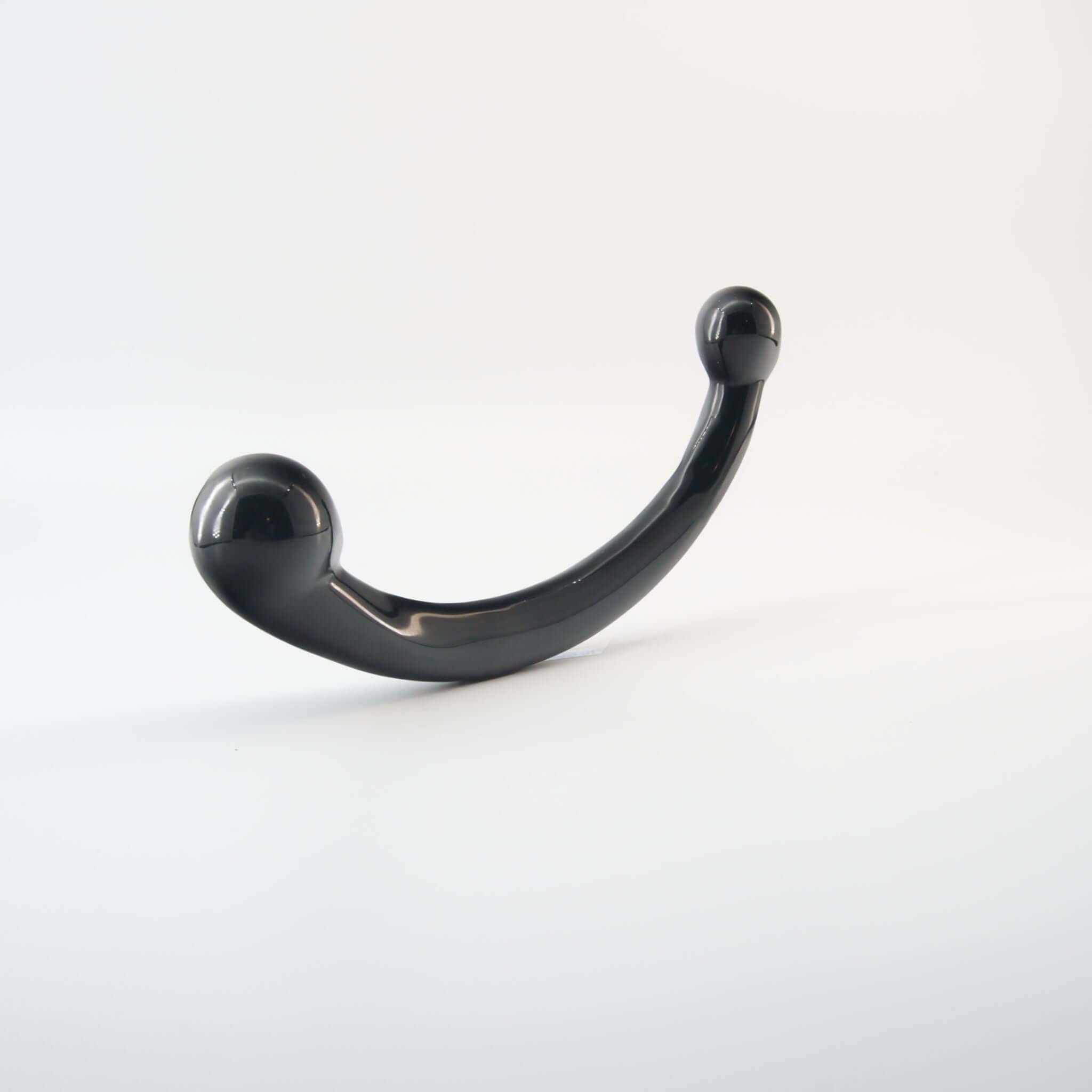 CrystalThrill Curved, Double End, Bulbous Black Obsidian / 8" Nytheris