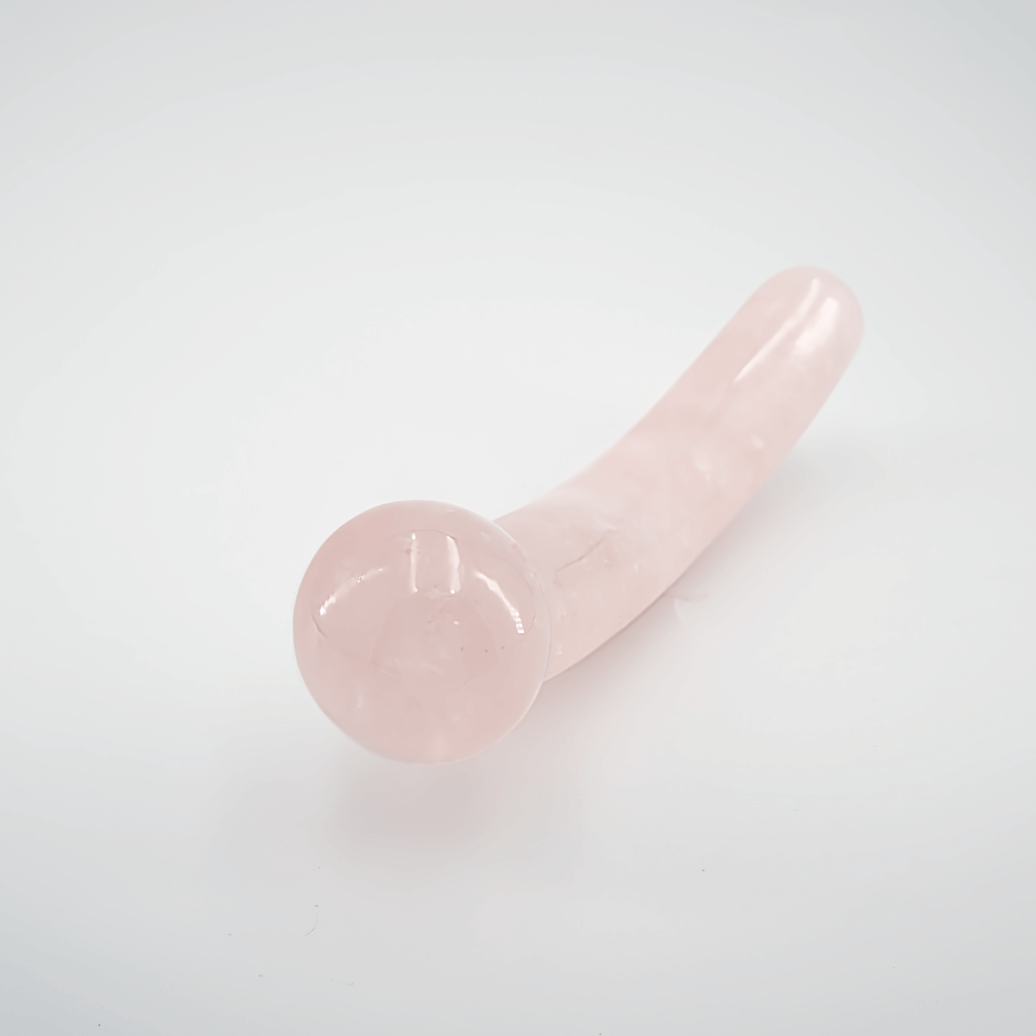 CrystalThrill Curved, Double End, Bulbous Rose Quartz / 7" Mooncrest