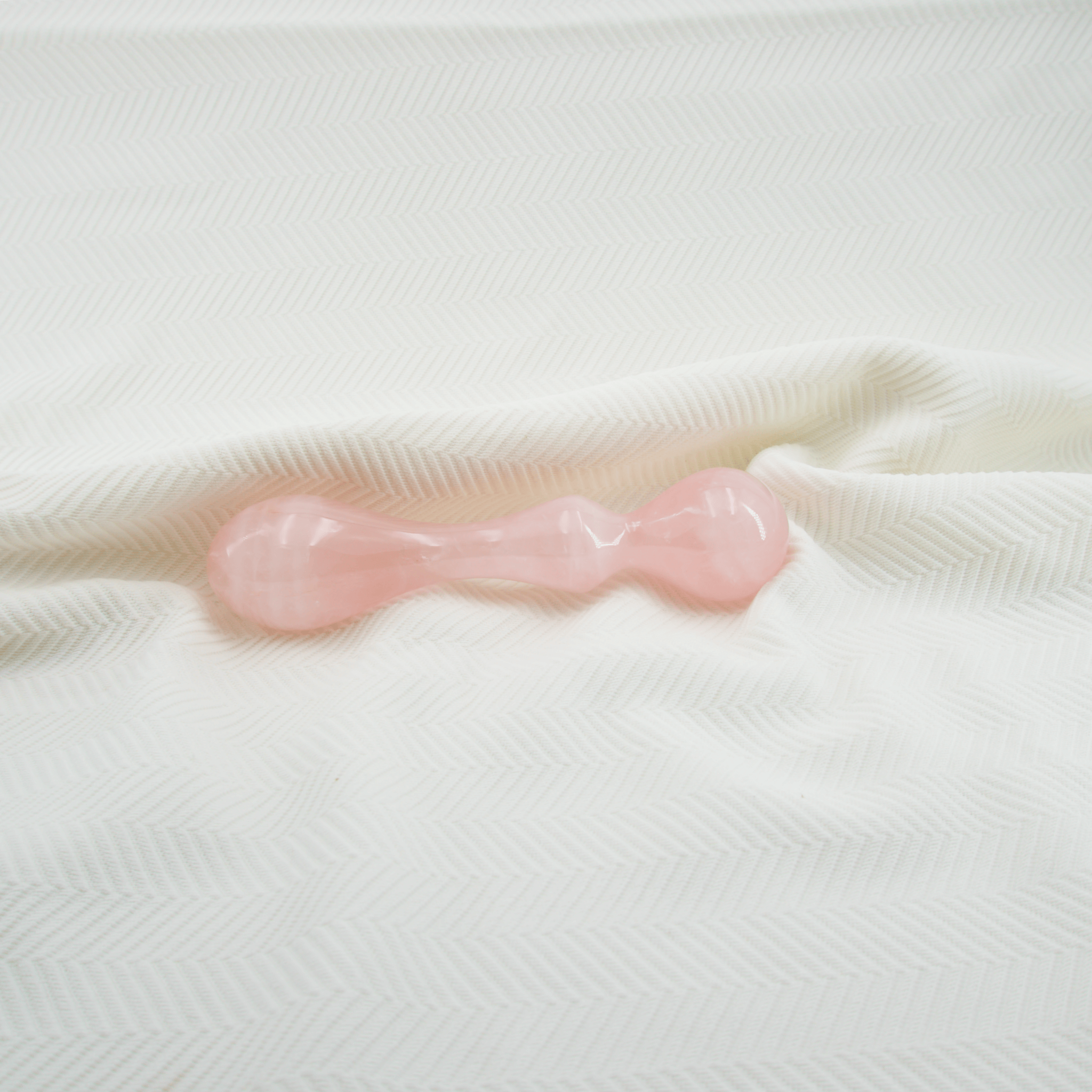 CrystalThrill Curved, Double End, Bulbous Rose Quartz / 7" Vitalis
