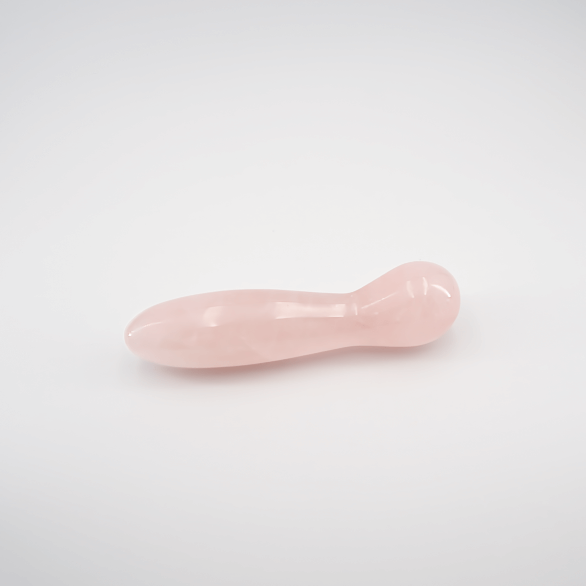 CrystalThrill Curved, Double End, Bulbous, Tapered Rose Quartz / 7" Solace