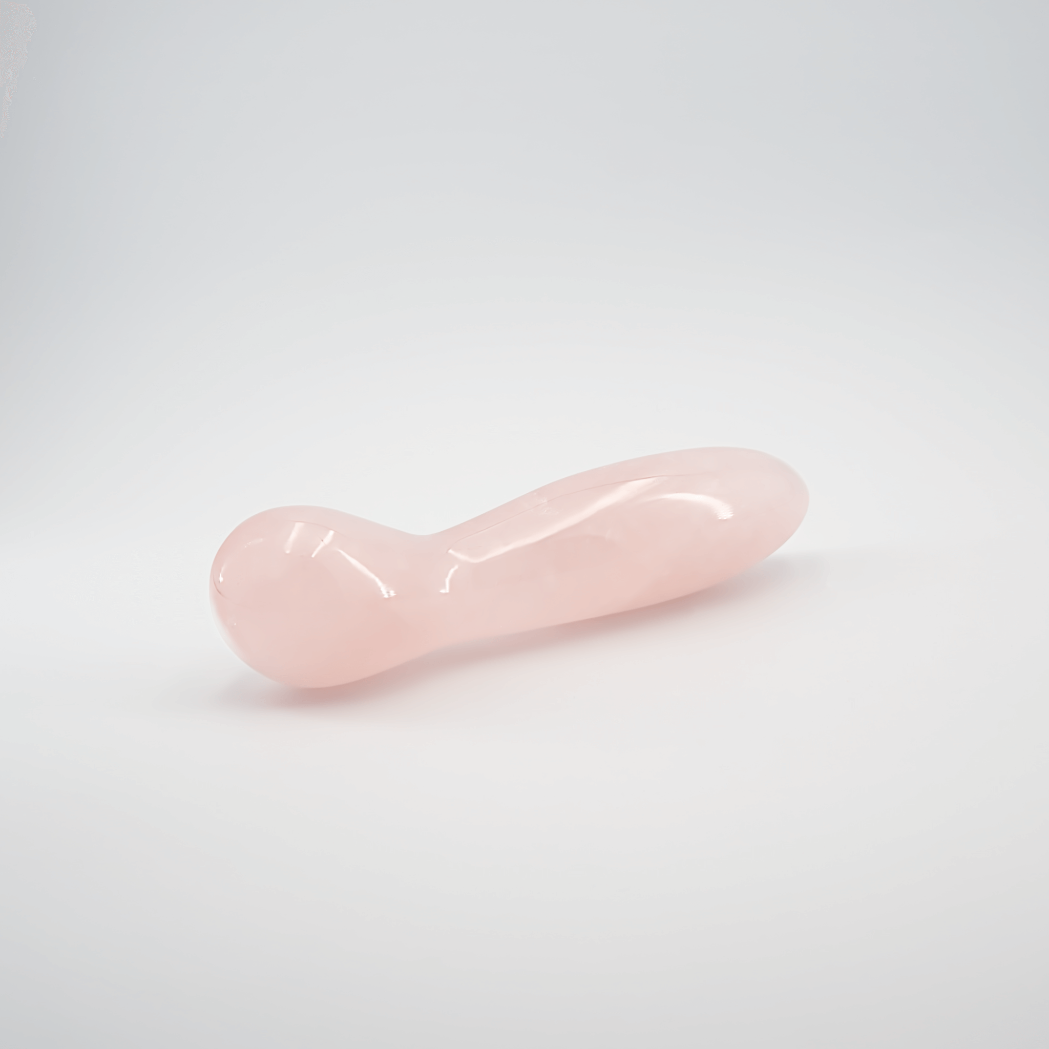 CrystalThrill Curved, Double End, Bulbous, Tapered Rose Quartz / 7" Solace