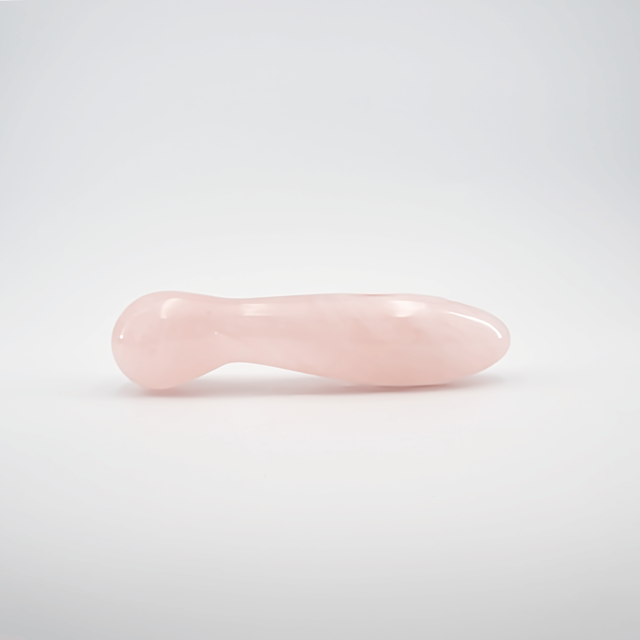 CrystalThrill Curved, Double End, Bulbous, Tapered Rose Quartz / 7" Solace