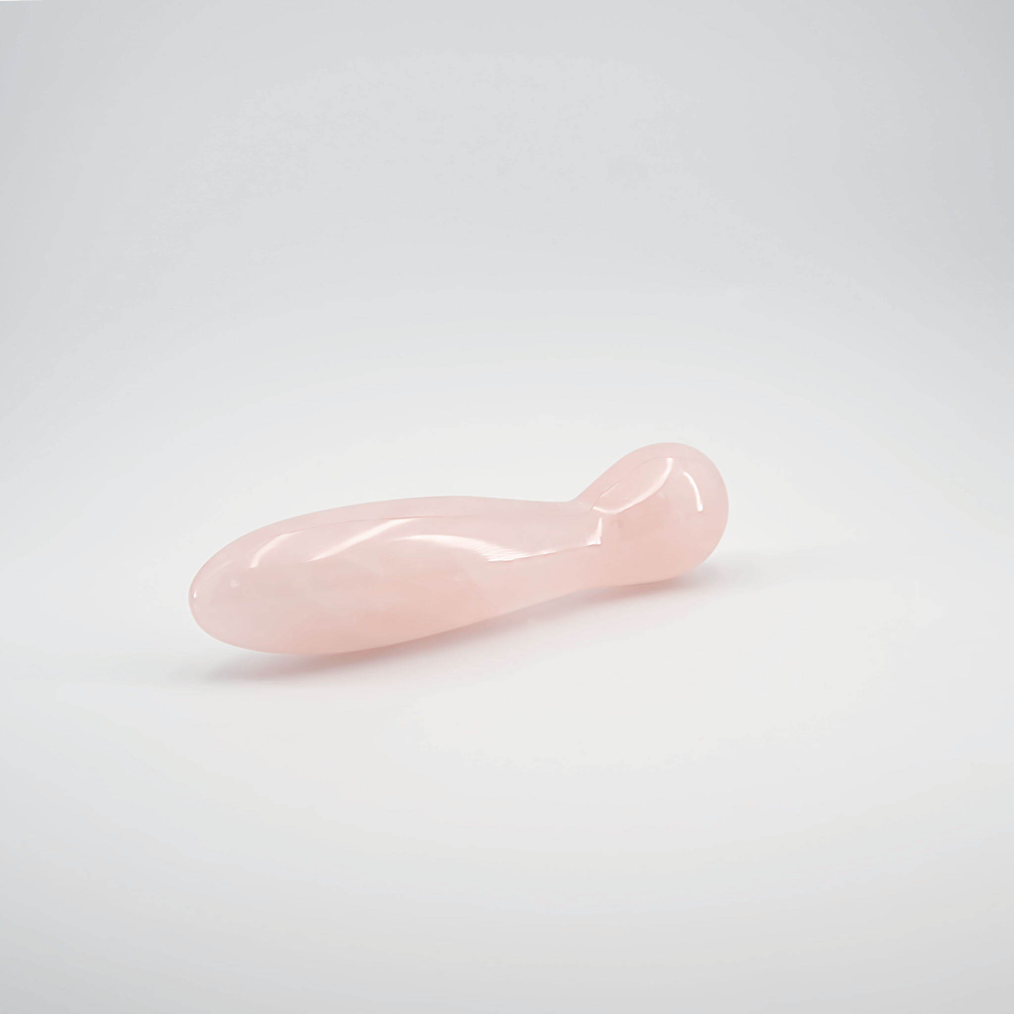 CrystalThrill Curved, Double End, Bulbous, Tapered Rose Quartz / 7" Solace