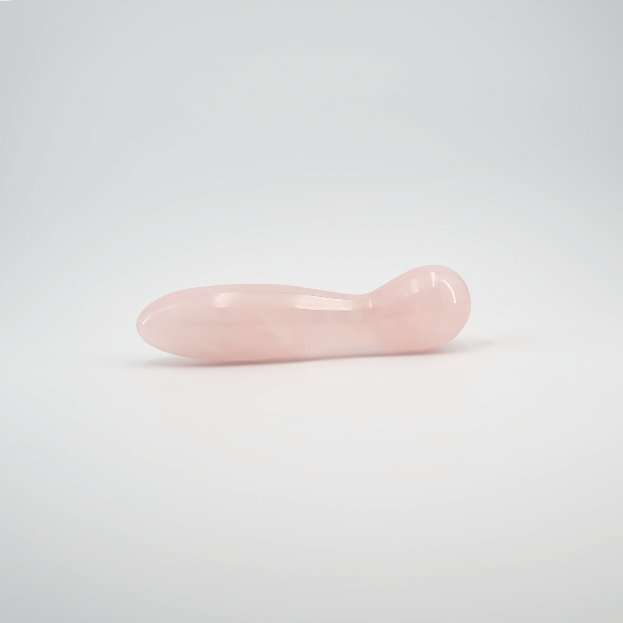 CrystalThrill Curved, Double End, Bulbous, Tapered Rose Quartz / 7" Solace