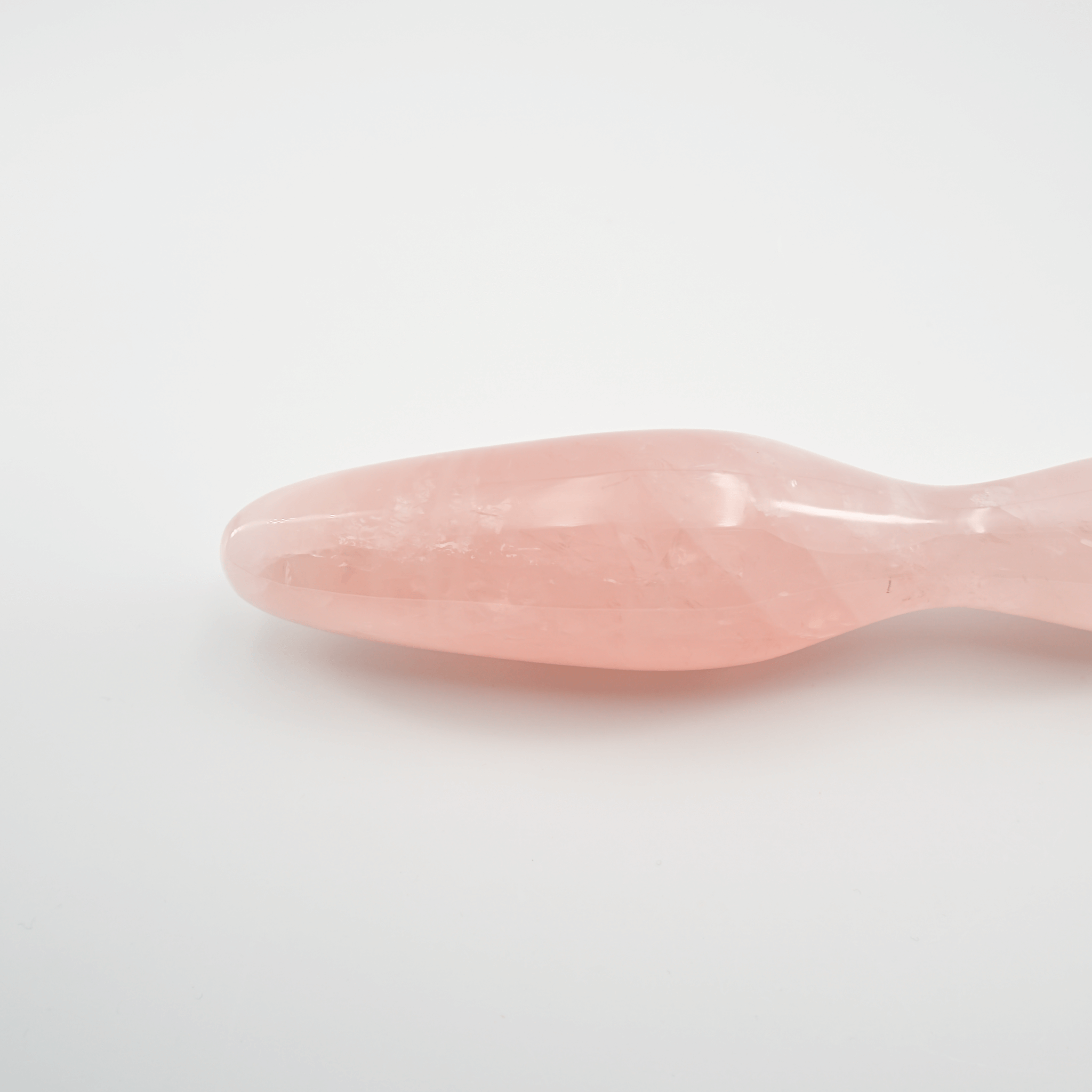 CrystalThrill Curved, Double End, Bulbous, Tapered Rose Quartz / 9" Ellure