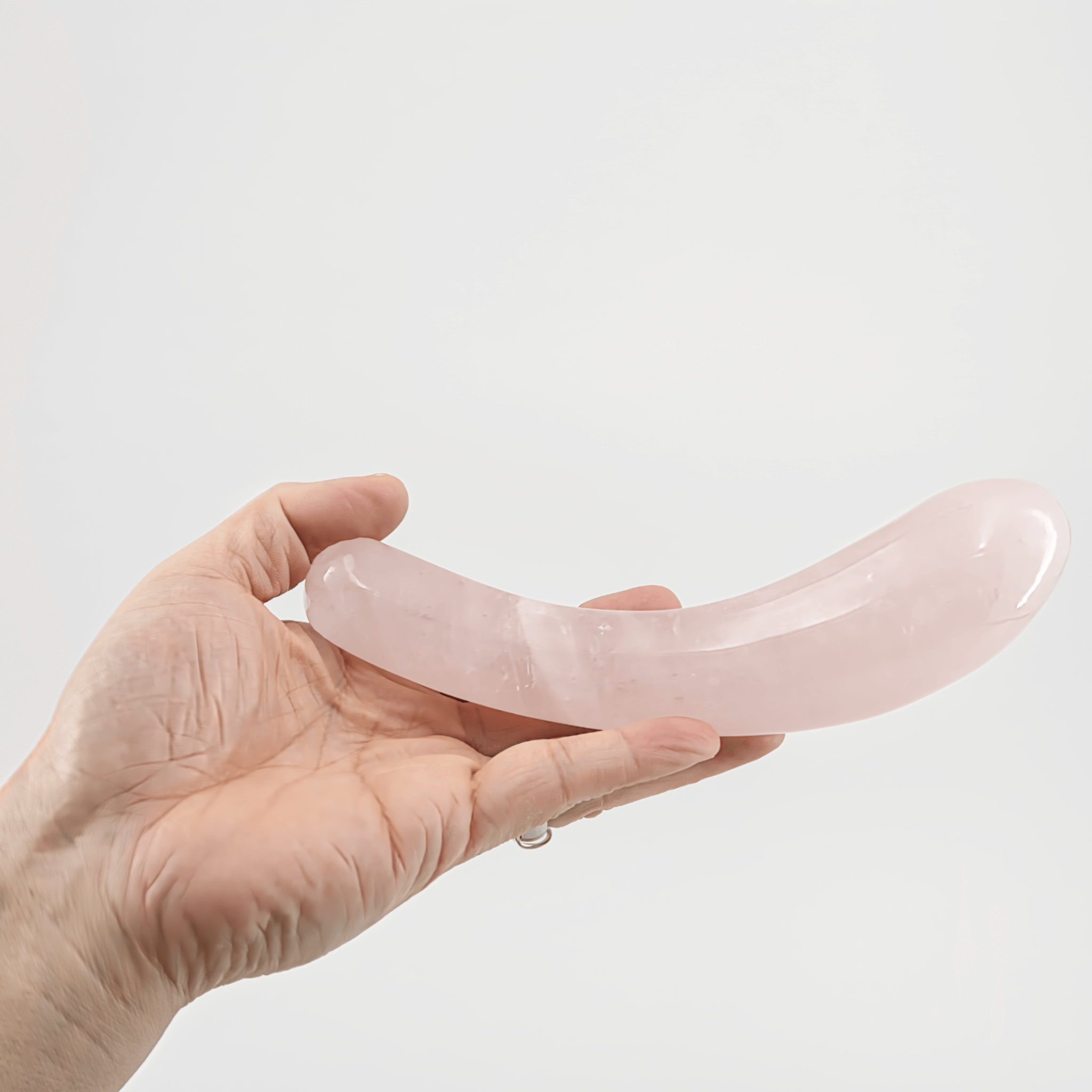 CrystalThrill Curved, Double End Rose Quartz / 7" Arcella