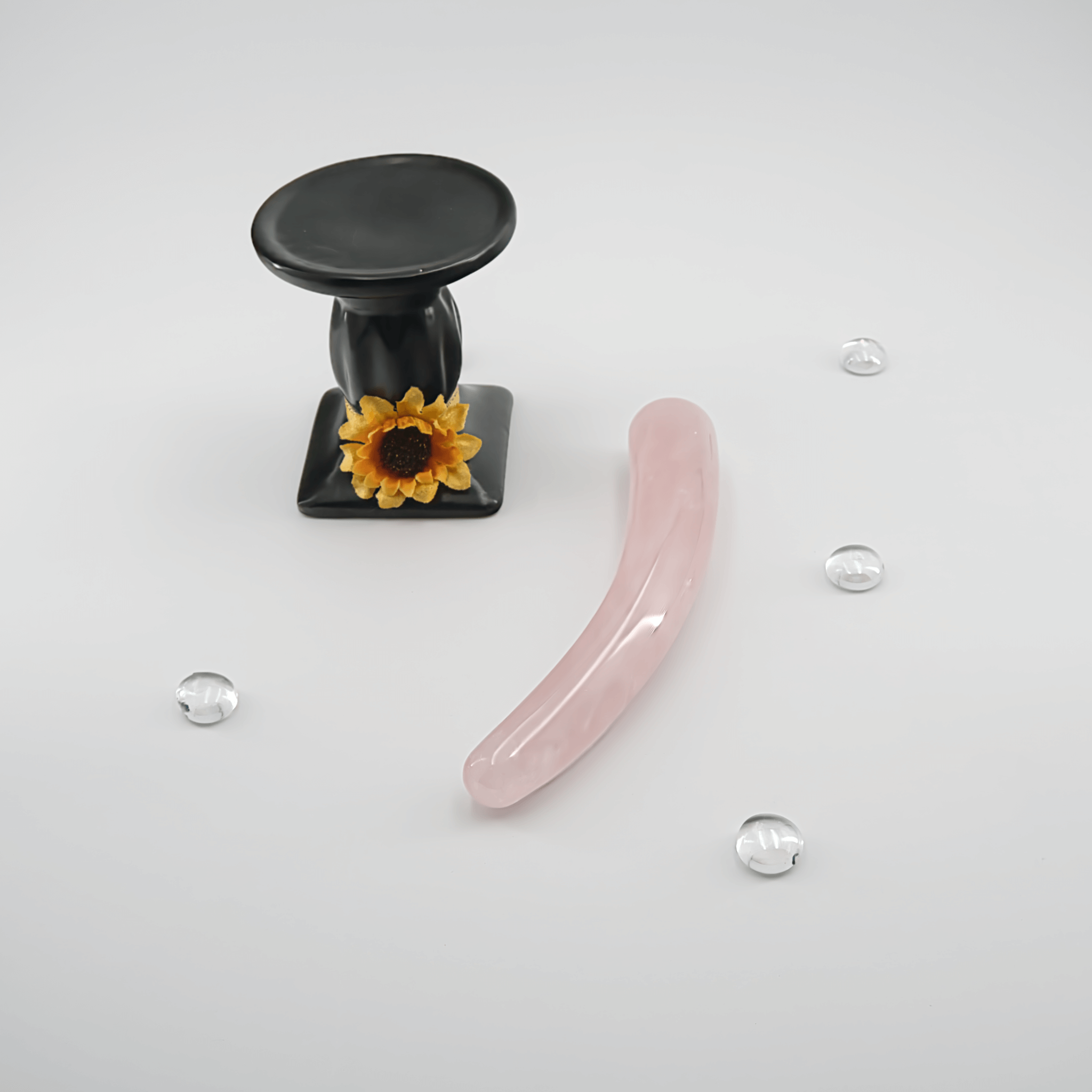 CrystalThrill Curved, Double End Rose Quartz / 7" Cresta