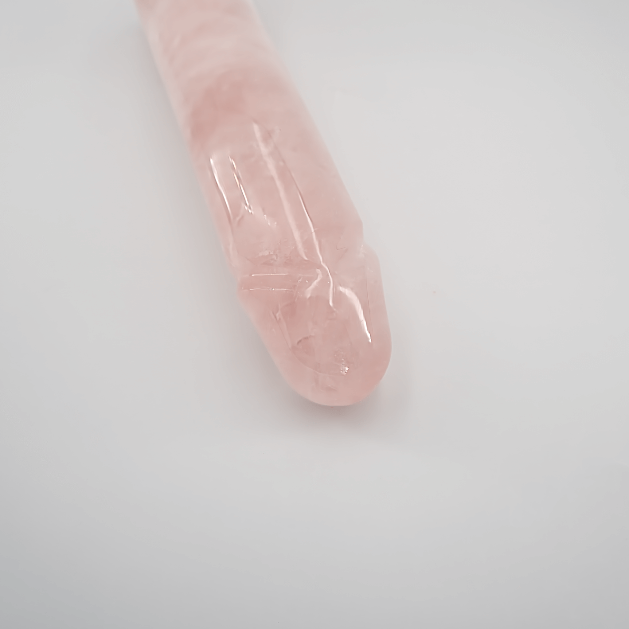 CrystalThrill Realistic, Curved, Bulbous, Ribbed Rose Quartz / 9" Erosen