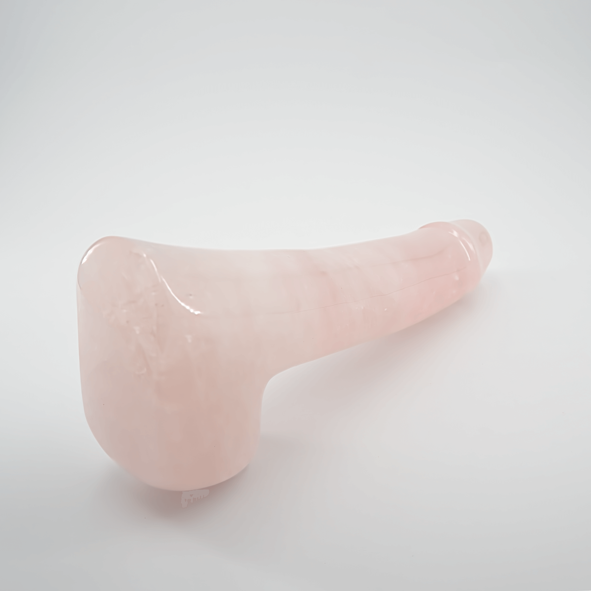 CrystalThrill Realistic, Curved, Bulbous, Ribbed Rose Quartz / 9" Erosen