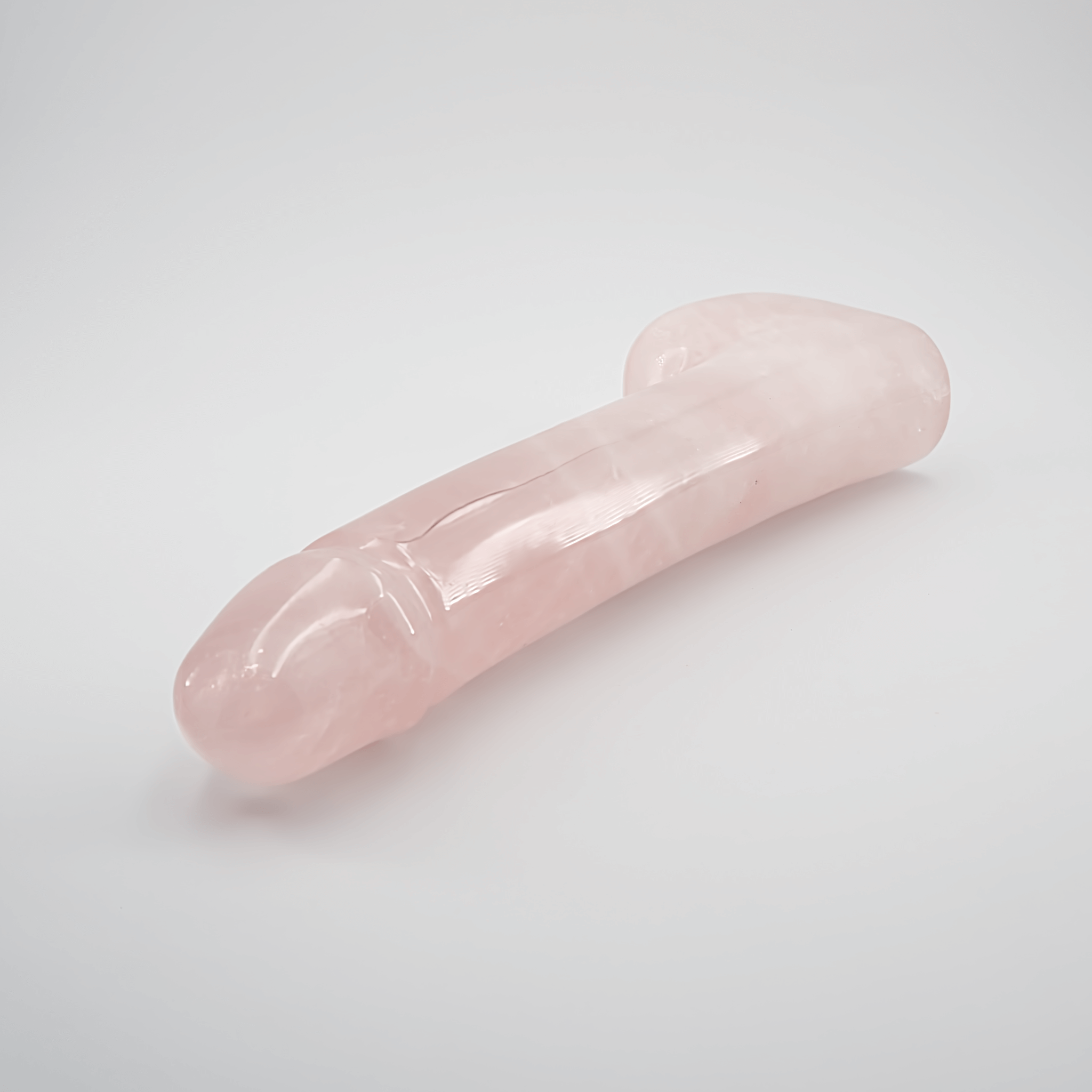 CrystalThrill Realistic, Curved, Bulbous, Ribbed Rose Quartz / 9" Erosen