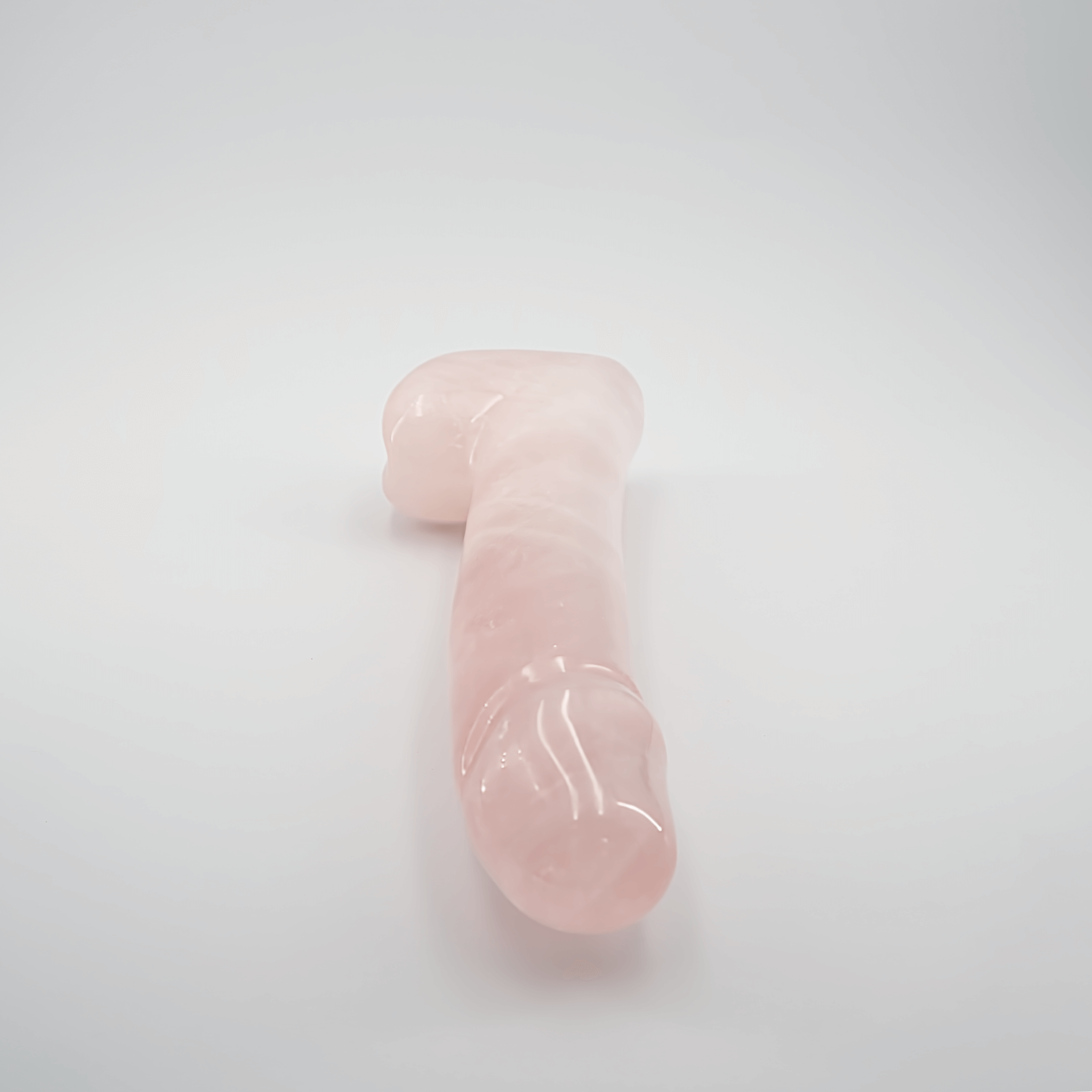 CrystalThrill Realistic, Curved, Bulbous, Ribbed Rose Quartz / 9" Erosen