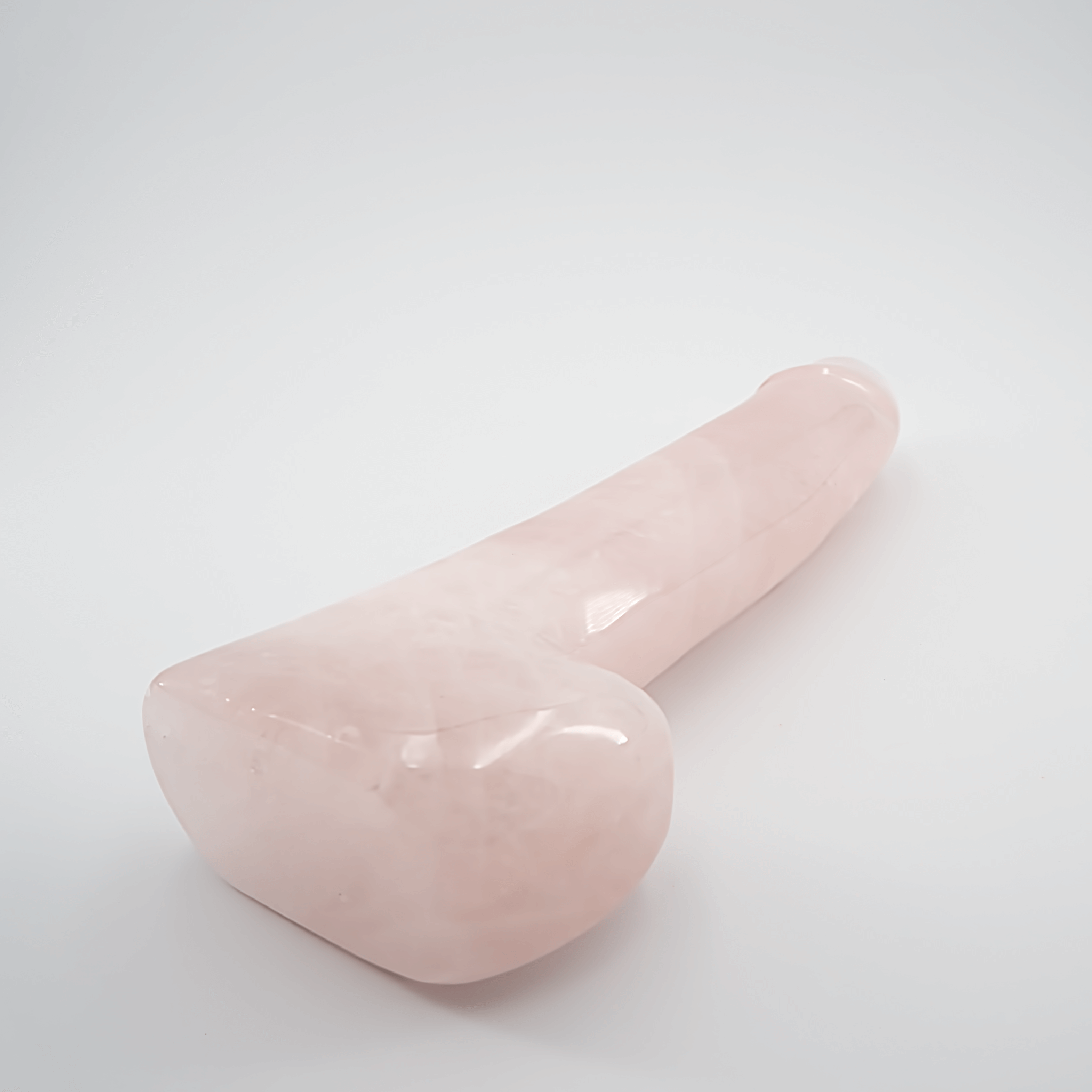 CrystalThrill Realistic, Curved, Bulbous, Ribbed Rose Quartz / 9" Erosen