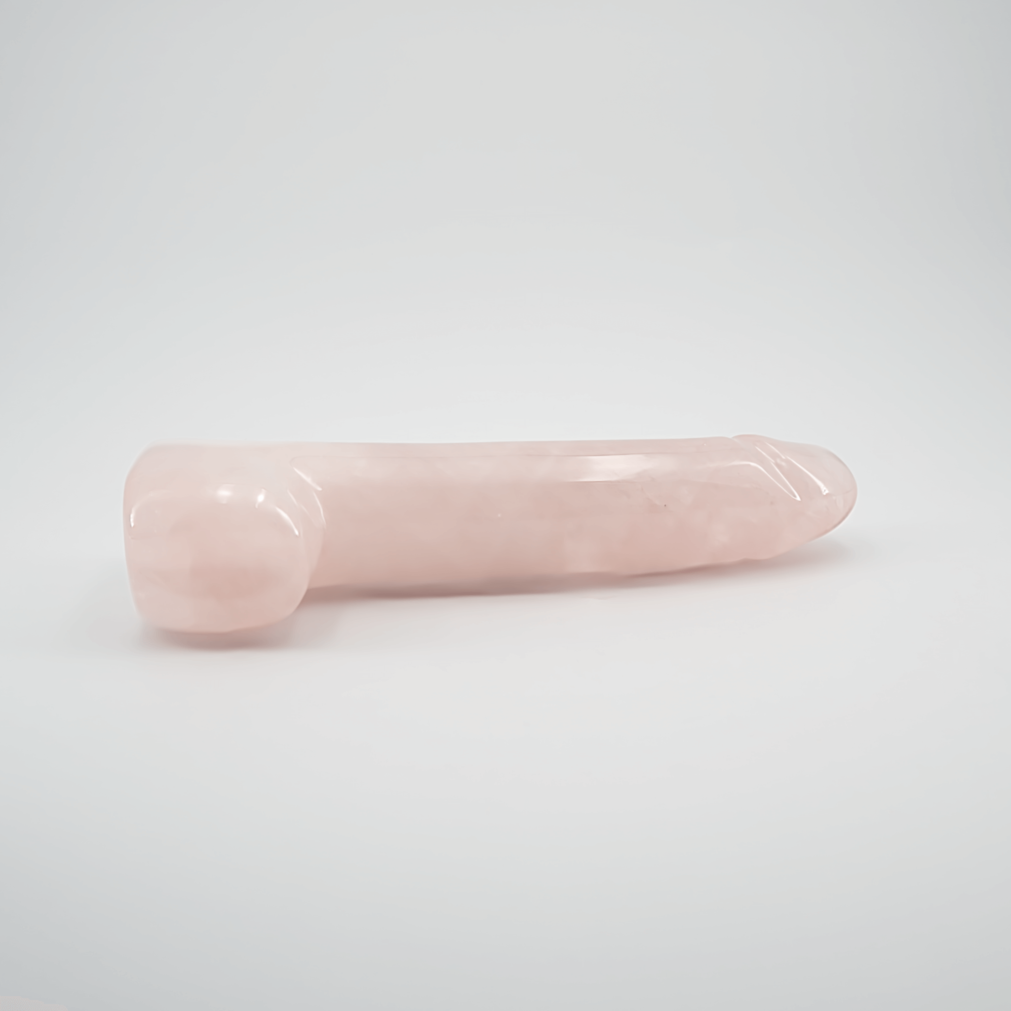 CrystalThrill Realistic, Curved, Bulbous, Ribbed Rose Quartz / 9" Erosen