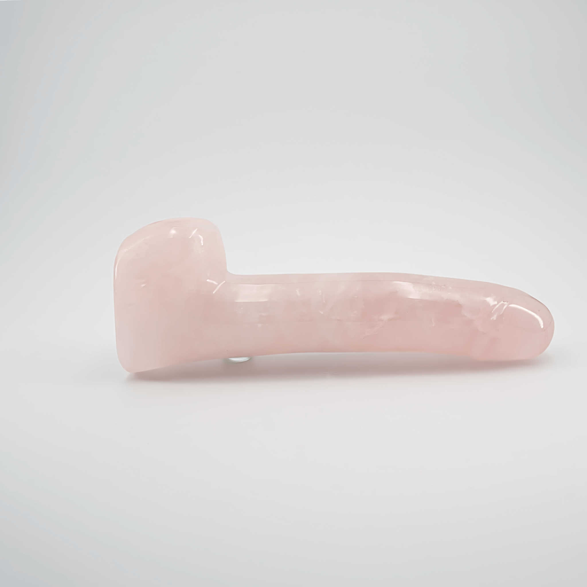 CrystalThrill Realistic, Curved, Bulbous, Ribbed Rose Quartz / 9" Erosen
