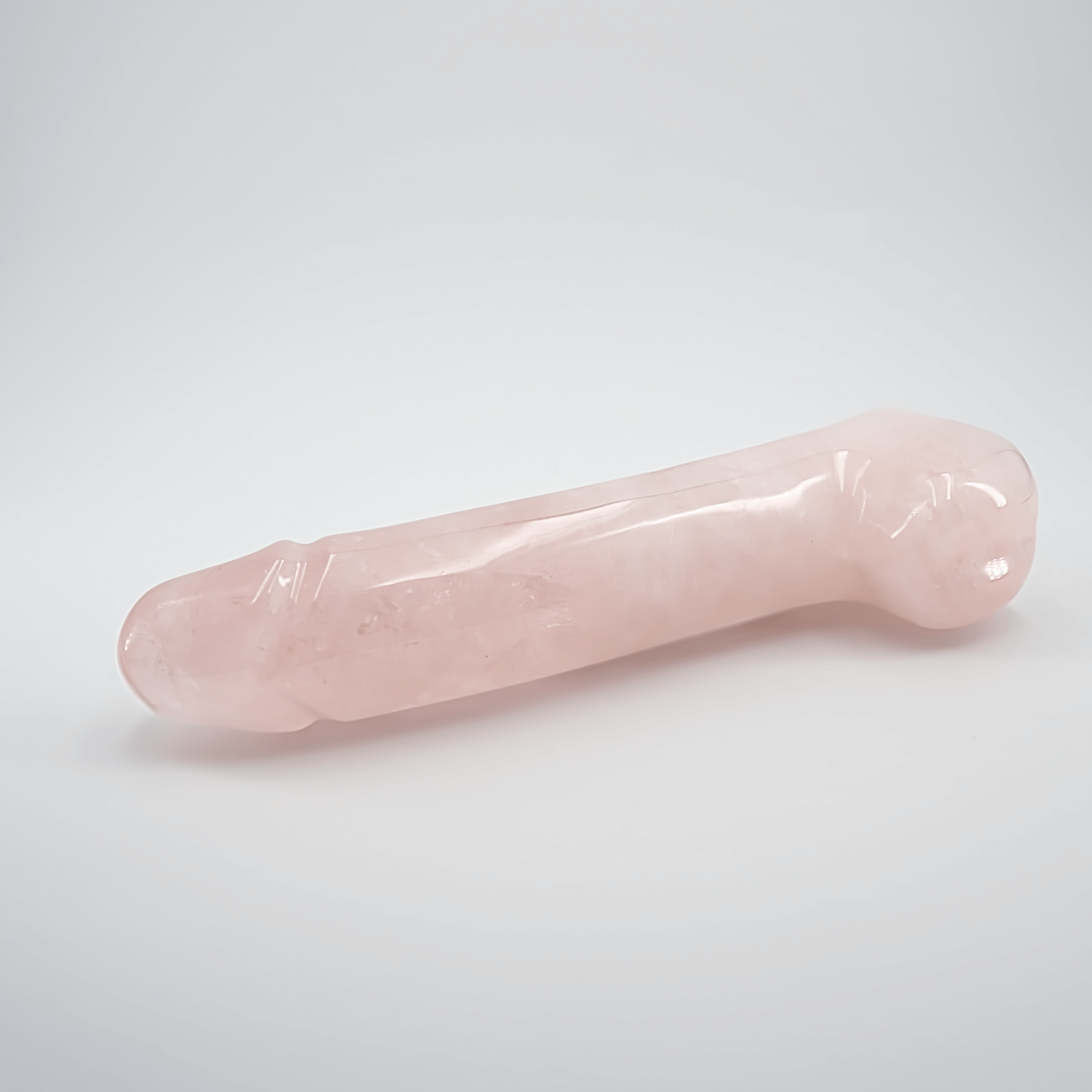 CrystalThrill Realistic, Curved, Bulbous, Ribbed Rose Quartz / 9" Erosen