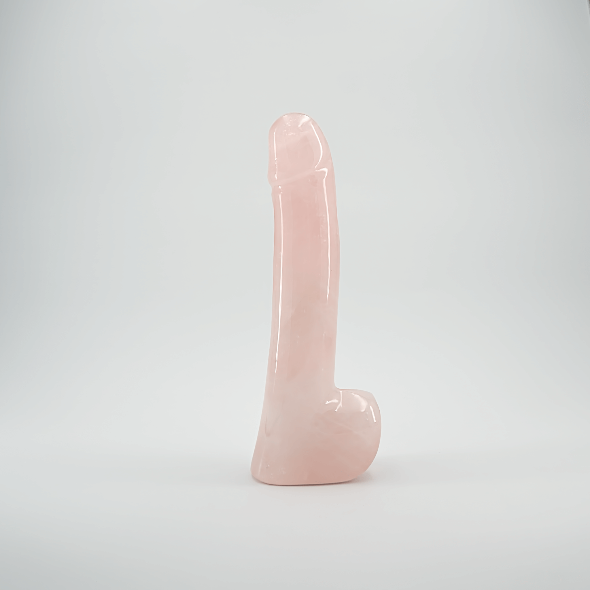 CrystalThrill Realistic, Curved, Bulbous, Ribbed Rose Quartz / 9" Erosen