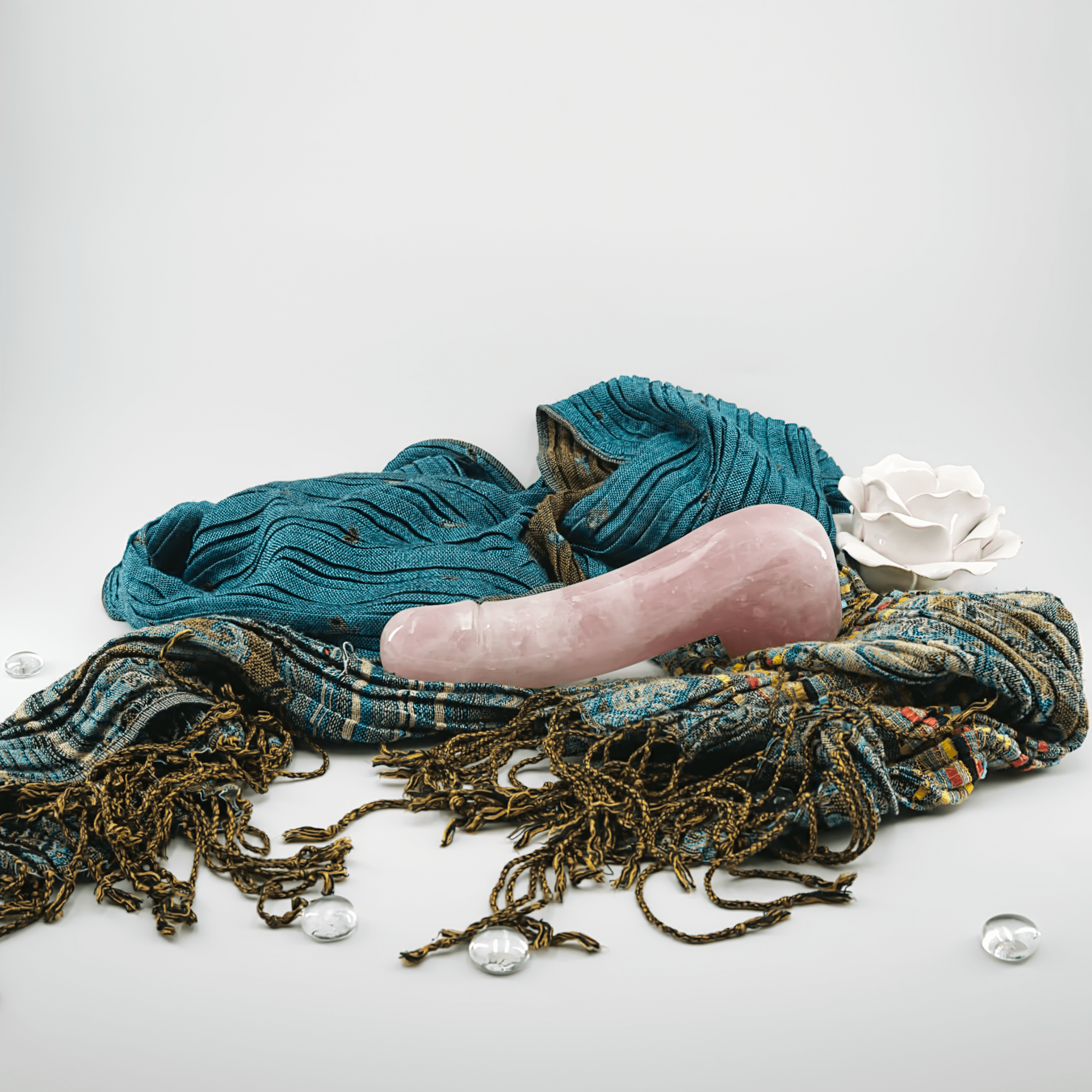 CrystalThrill Realistic, Curved, Bulbous Rose Quartz / 8" Arcora