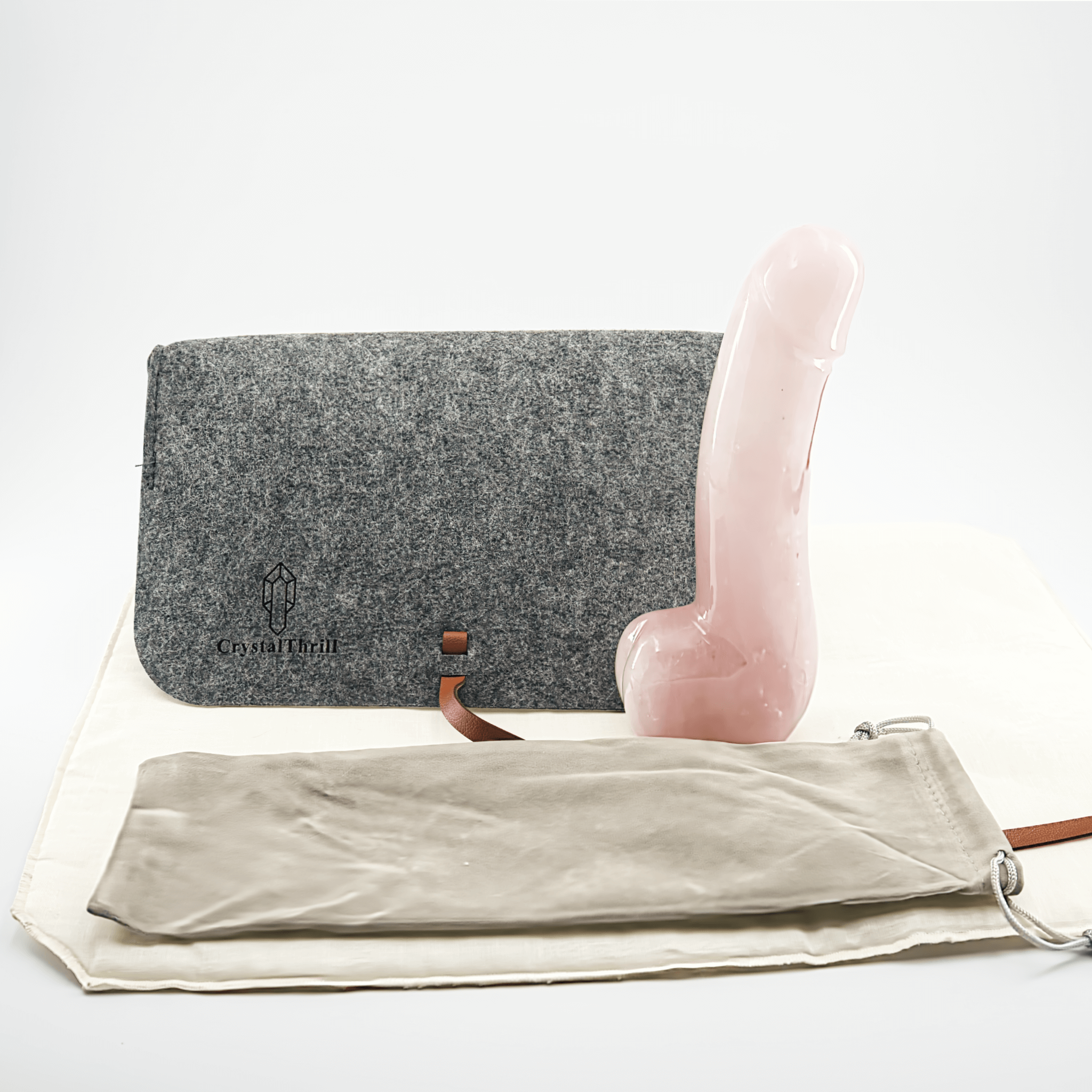 CrystalThrill Realistic, Curved, Bulbous Rose Quartz / 8" Arcora