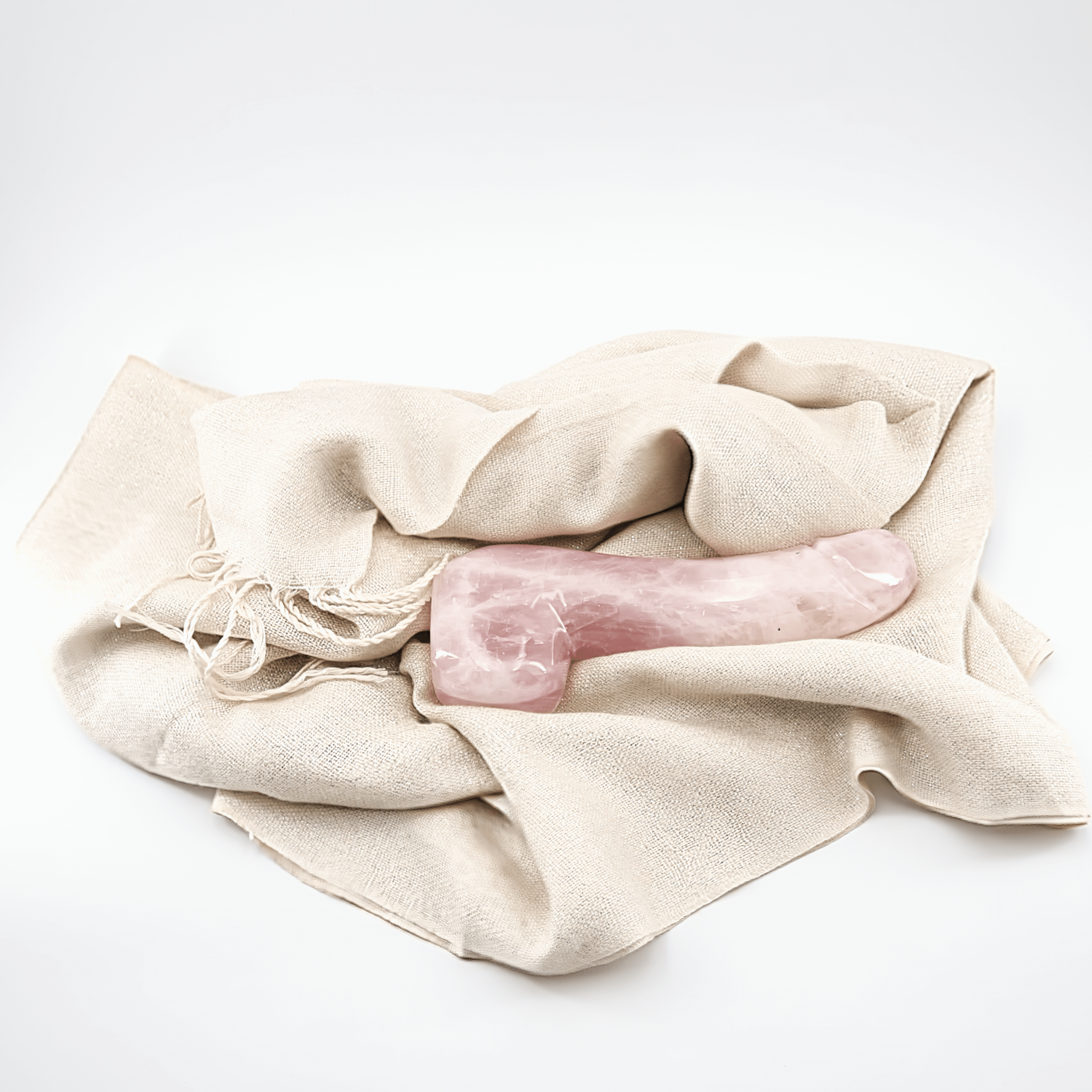 CrystalThrill Realistic, Curved, Bulbous Rose Quartz / 8" Arcora