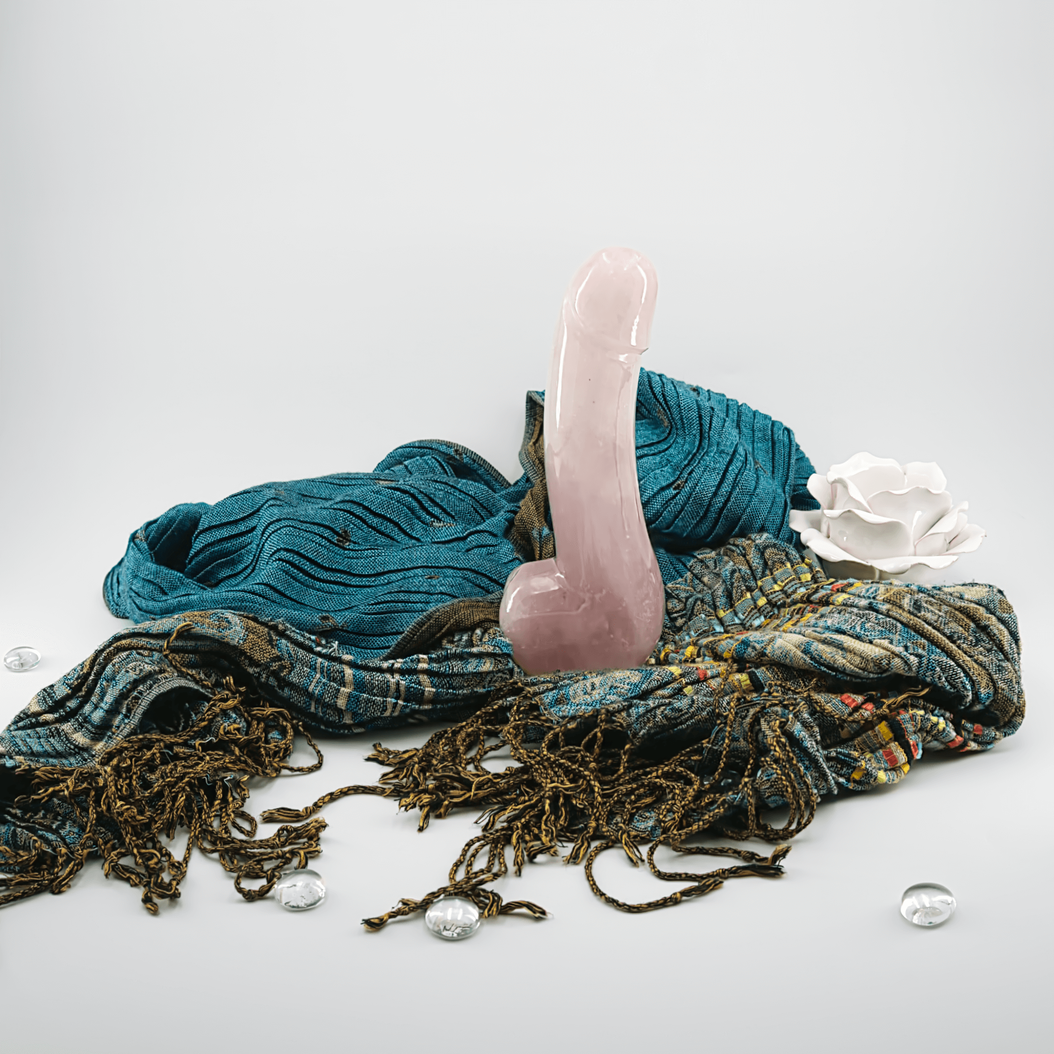 CrystalThrill Realistic, Curved, Bulbous Rose Quartz / 8" Arcora