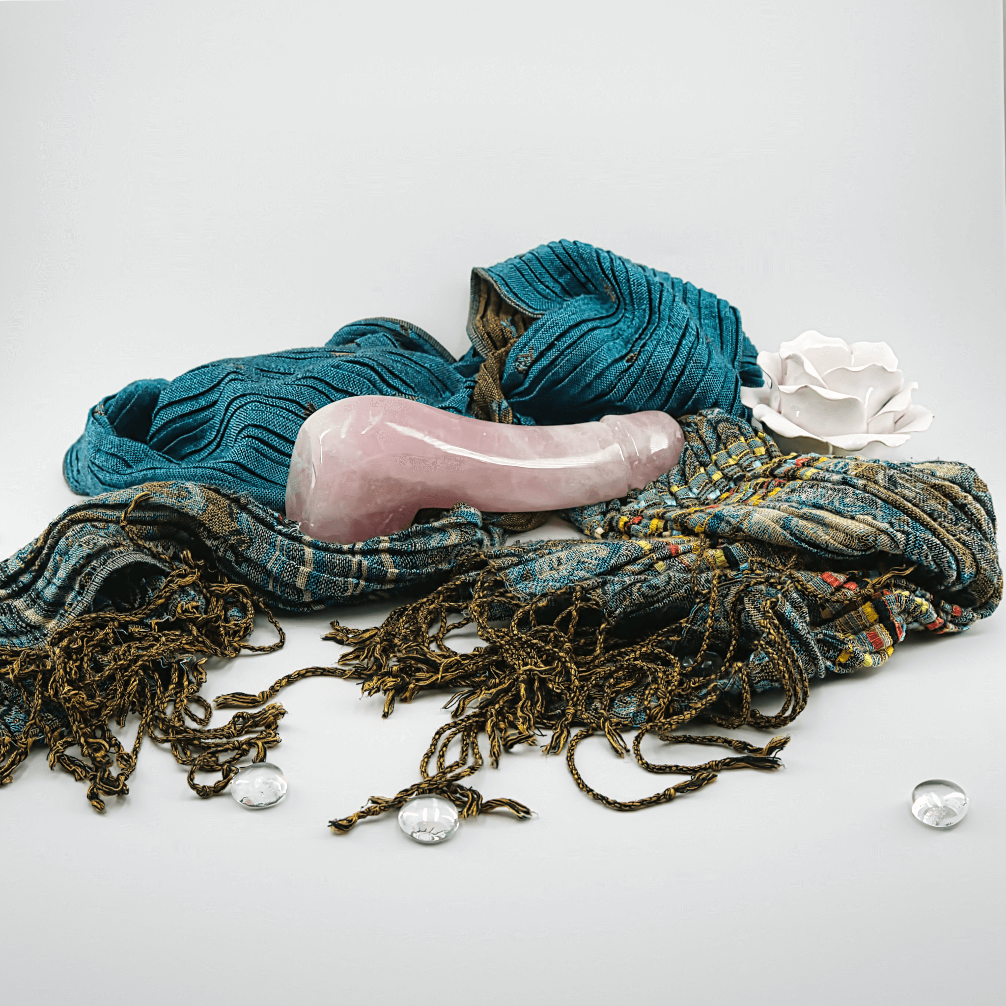 CrystalThrill Realistic, Curved, Bulbous Rose Quartz / 8" Arcora