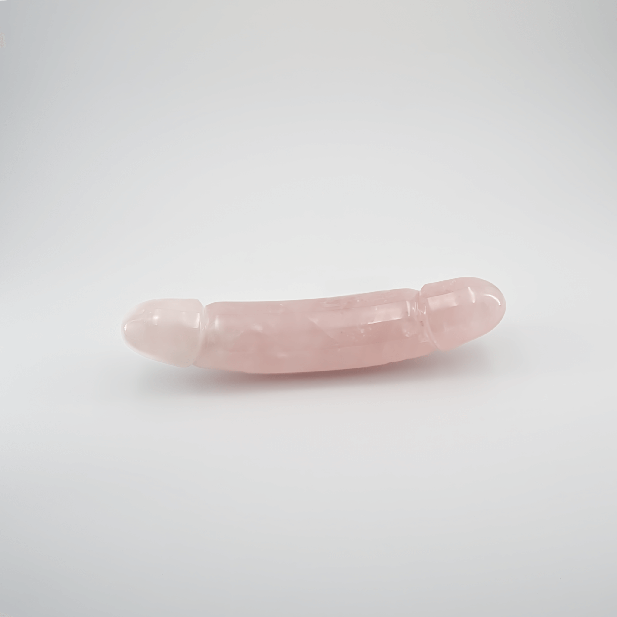 CrystalThrill Realistic, Curved, Double End, Bulbous Rose Quartz / 10" Gemoria
