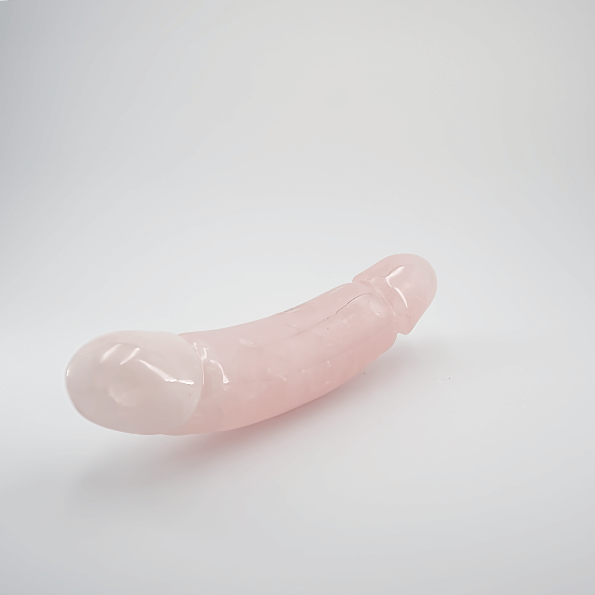 CrystalThrill Realistic, Curved, Double End, Bulbous Rose Quartz / 10" Gemoria