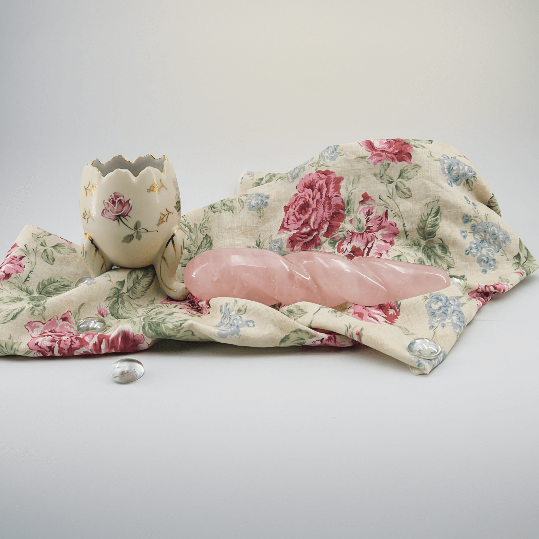 CrystalThrill Twisted,Tapered Rose Quartz / 7" Ripplea