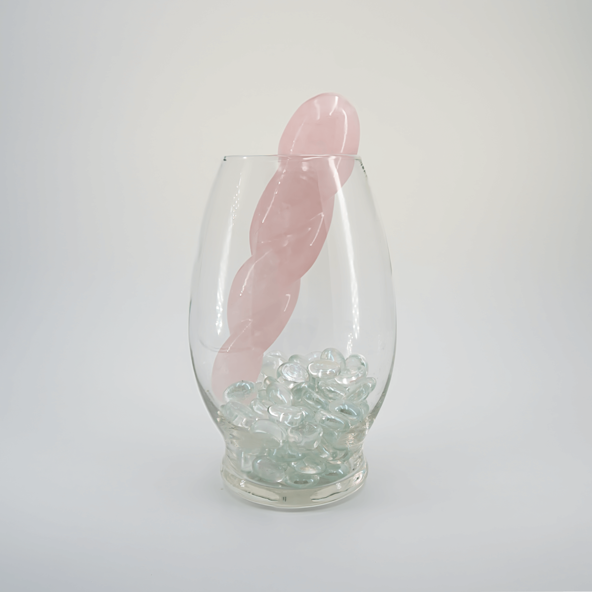 CrystalThrill Twisted,Tapered Rose Quartz / 7" Ripplea